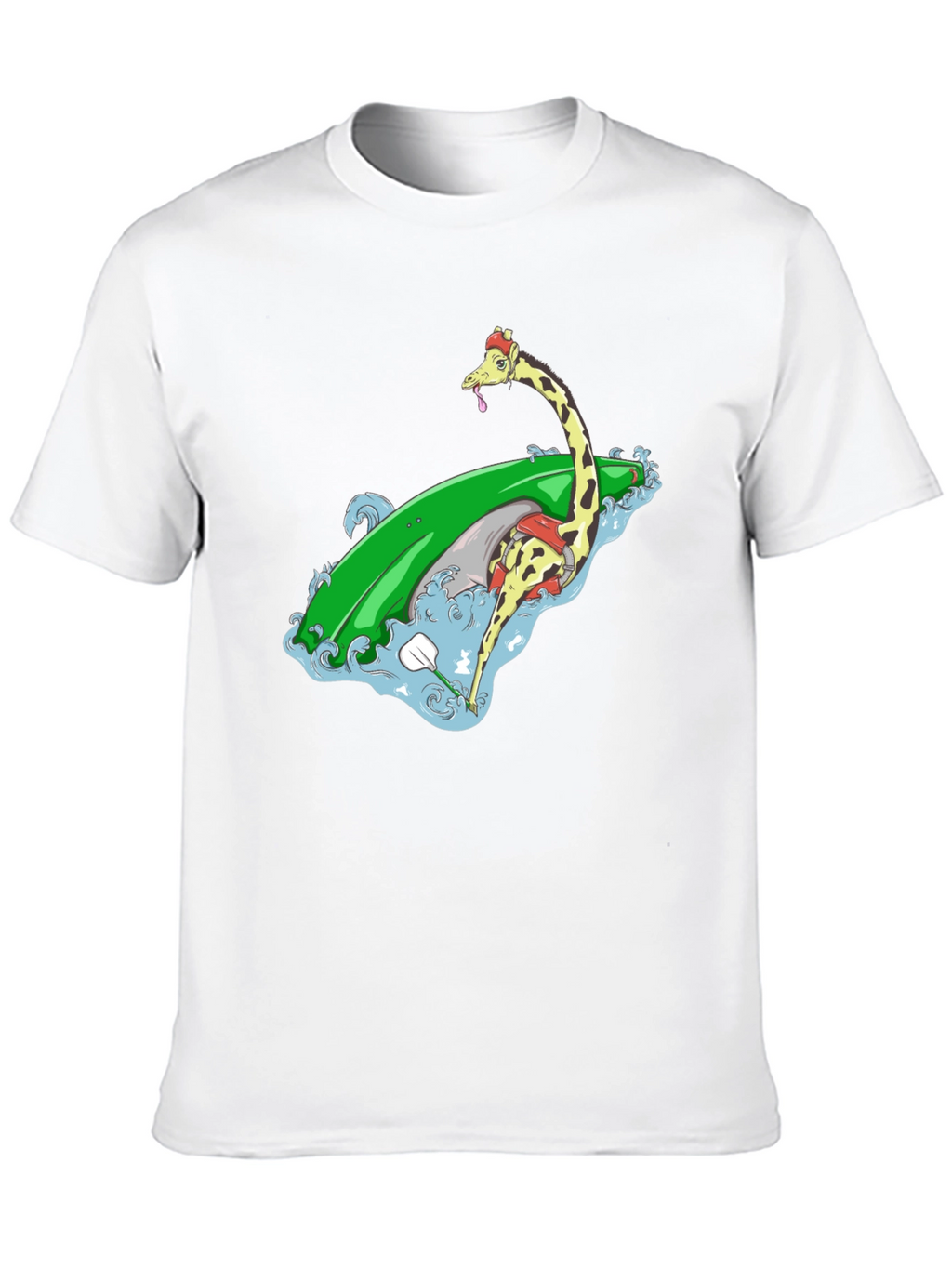 Surfing Giraffe Graphic Tee - Black