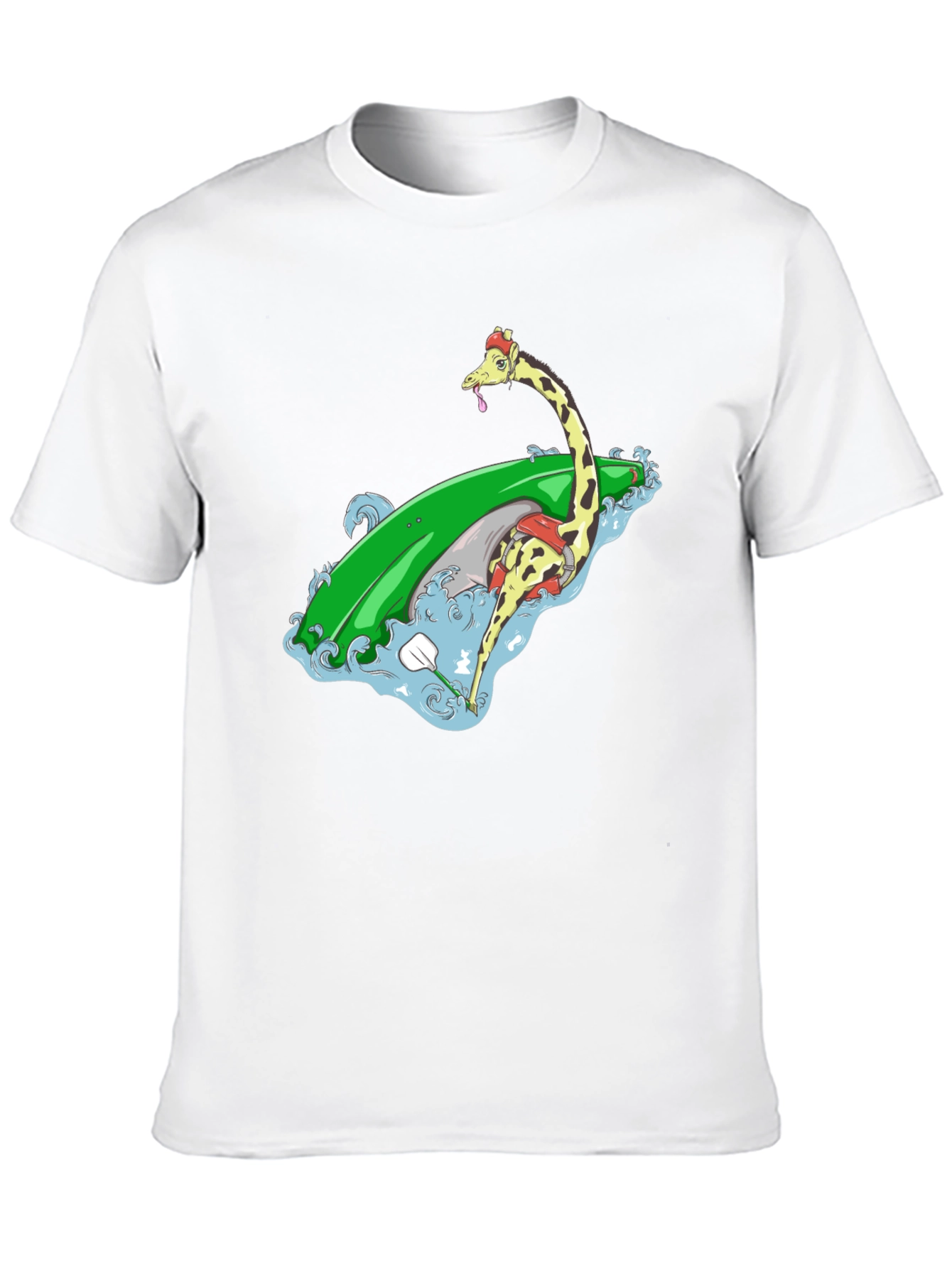Surfing Giraffe Graphic Tee - Black