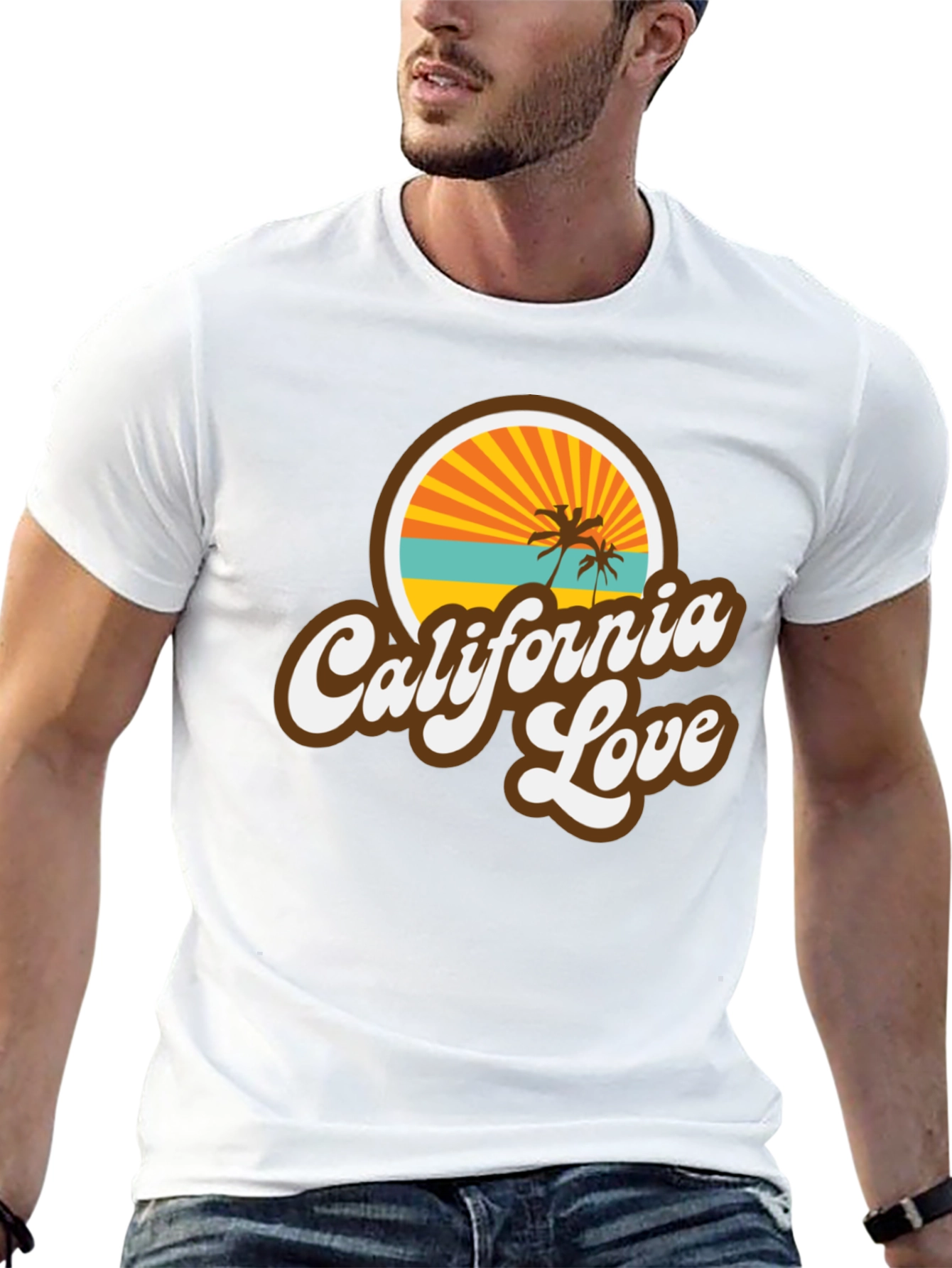 California Love Graphic Tee - Retro Style Black T-Shirt