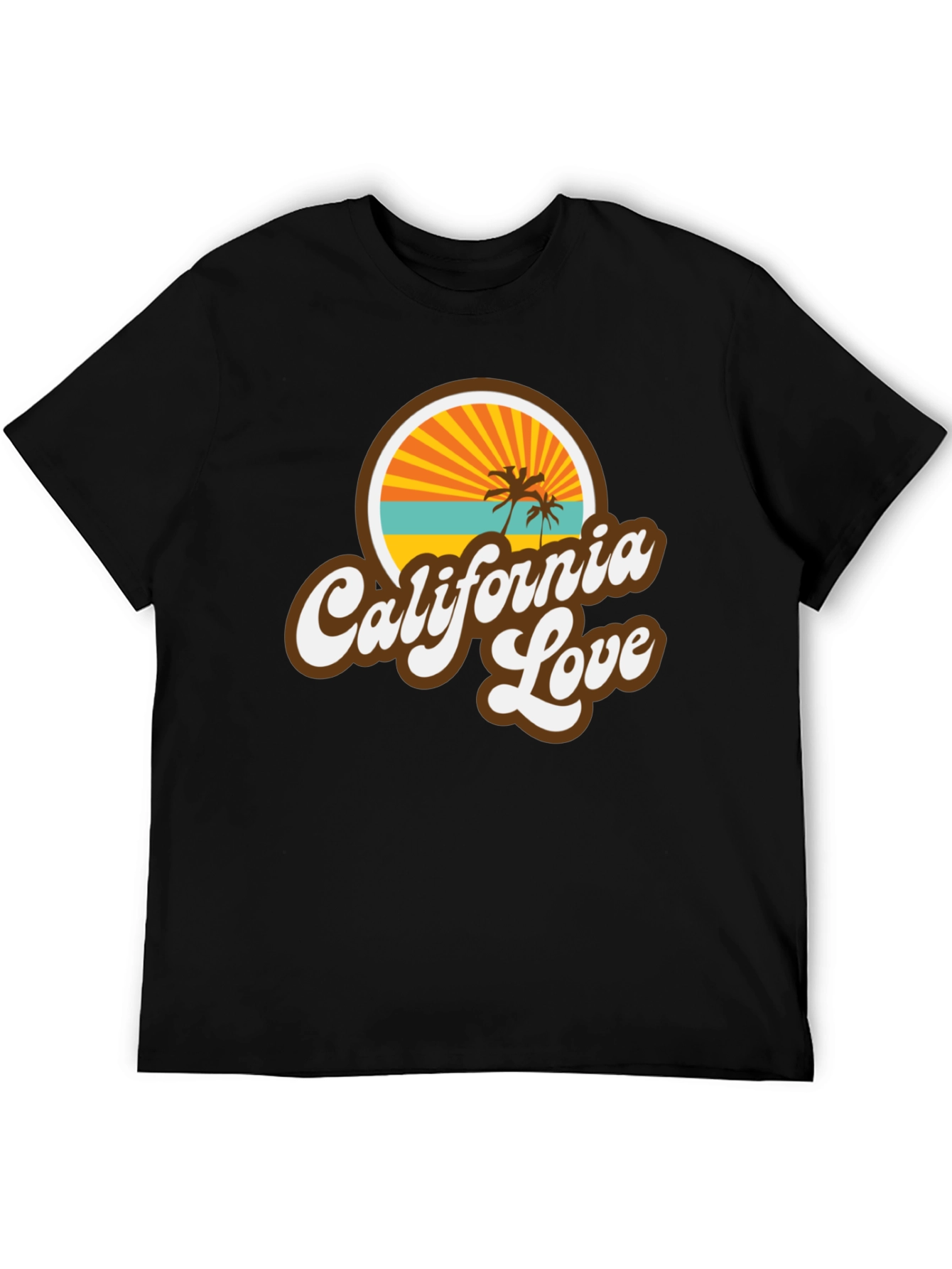 California Love Graphic Tee - Retro Style Black T-Shirt