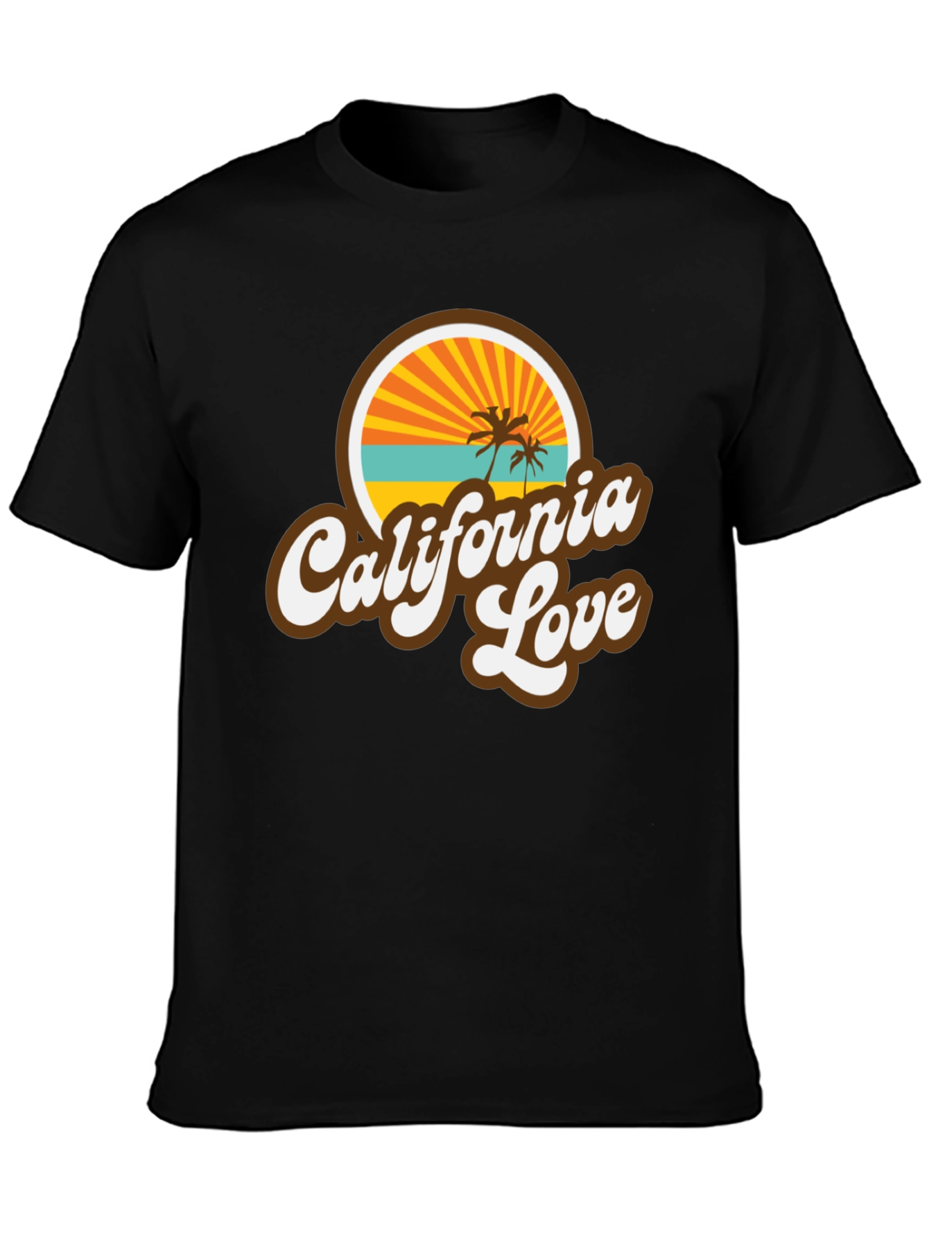 California Love Graphic Tee - Retro Style Black T-Shirt