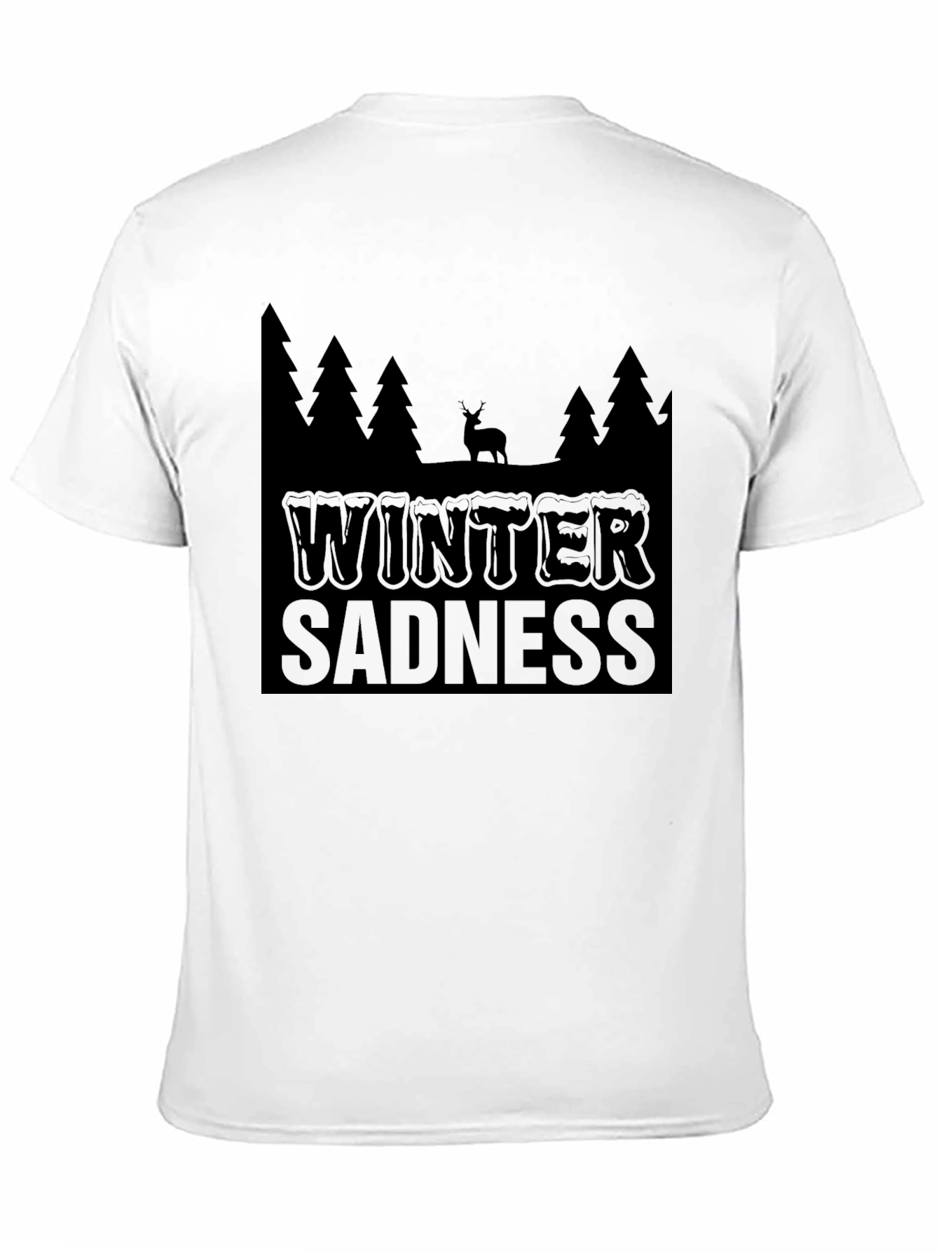 Winter Sadness Black Graphic T-Shirt