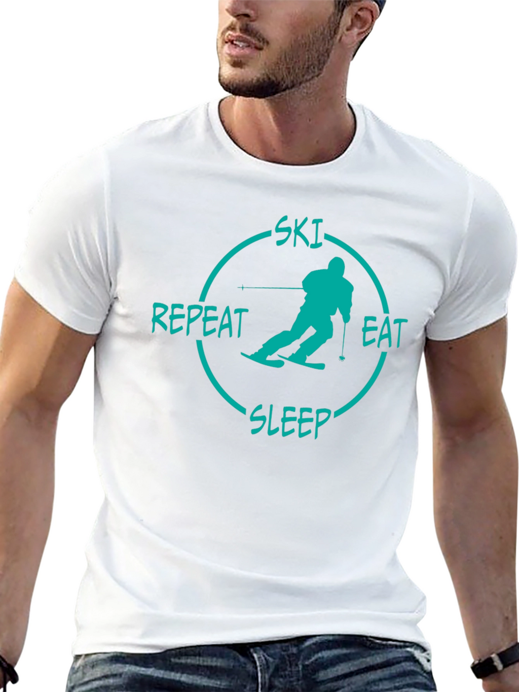 Ski Eat Sleep Repeat Graphic Tee