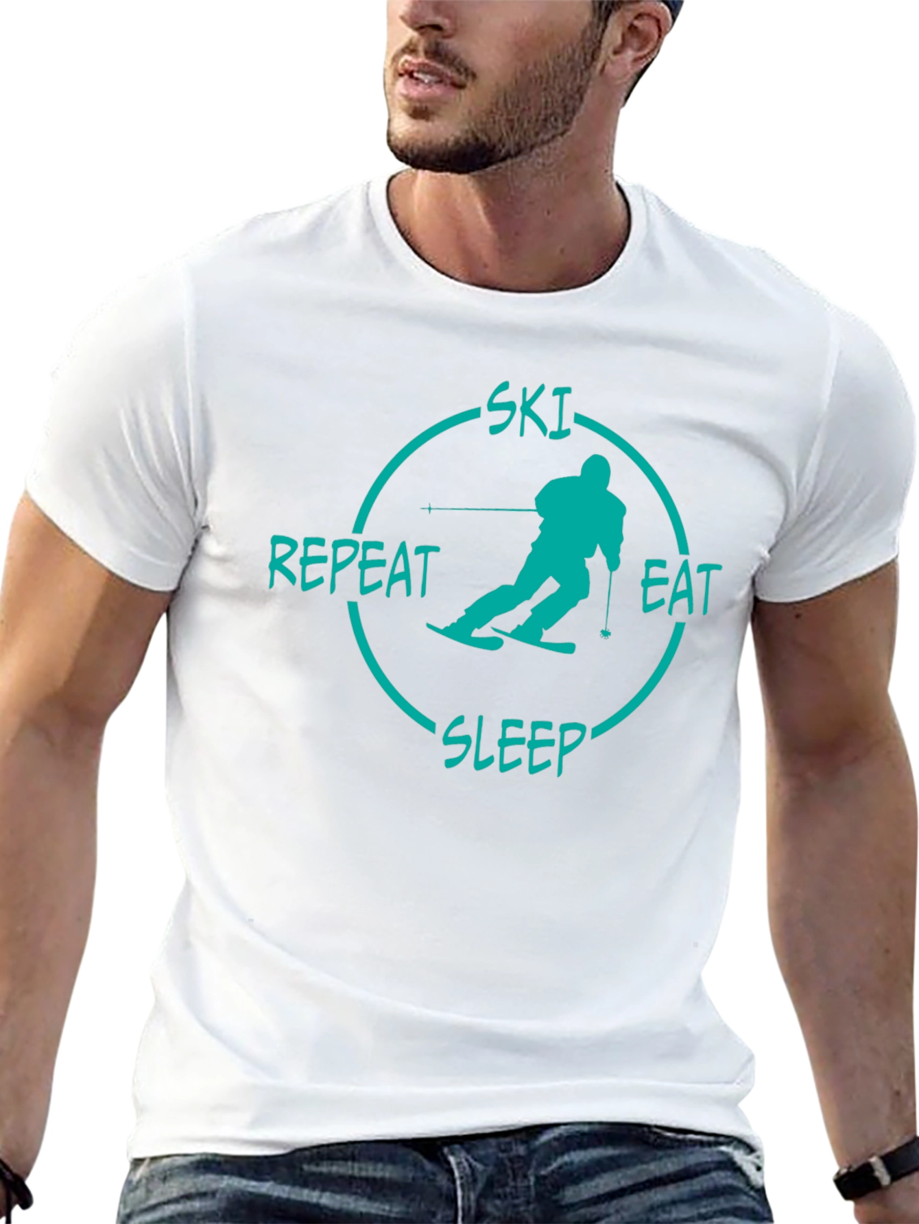 Ski Eat Sleep Repeat Graphic Tee