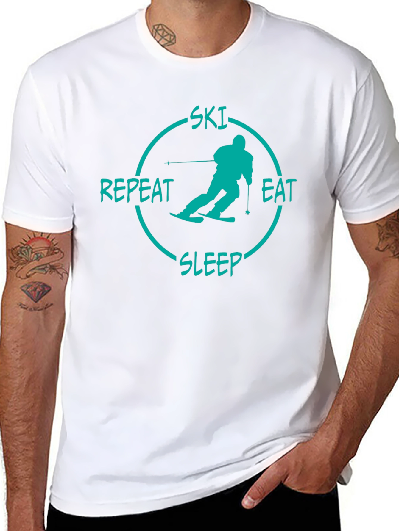 Ski Eat Sleep Repeat Graphic Tee