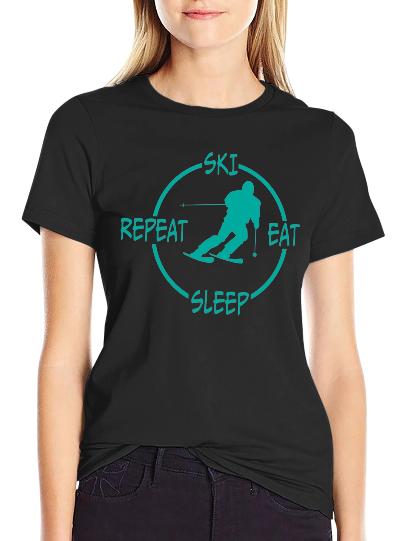 Ski Eat Sleep Repeat Graphic Tee