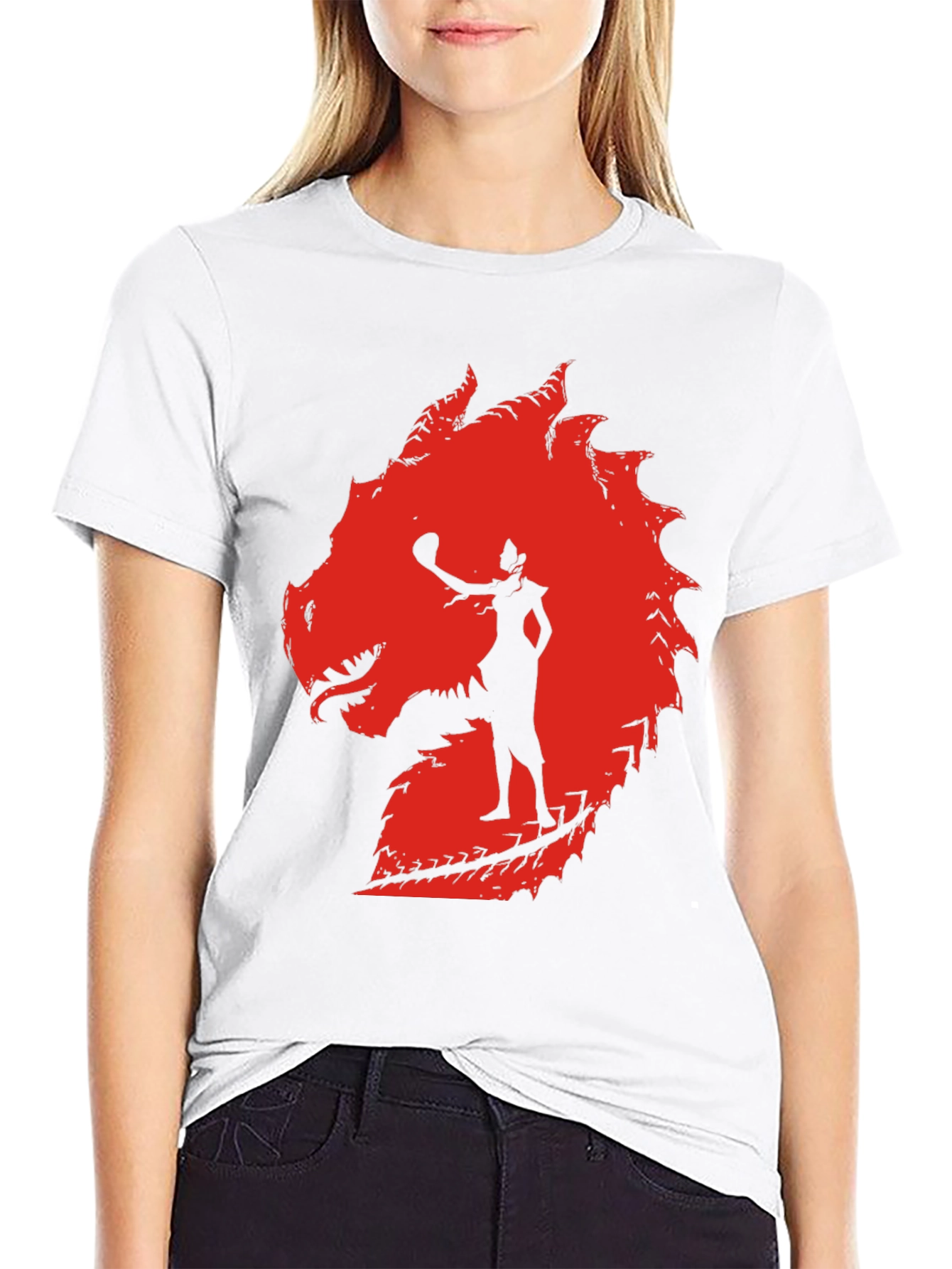Dragon Silhouette Graphic Tee - Black