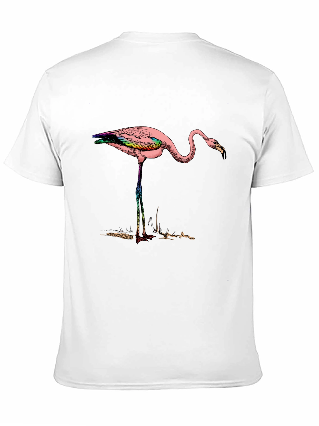 Flamingo Graphic Tee - Mens Black Cotton Shirt