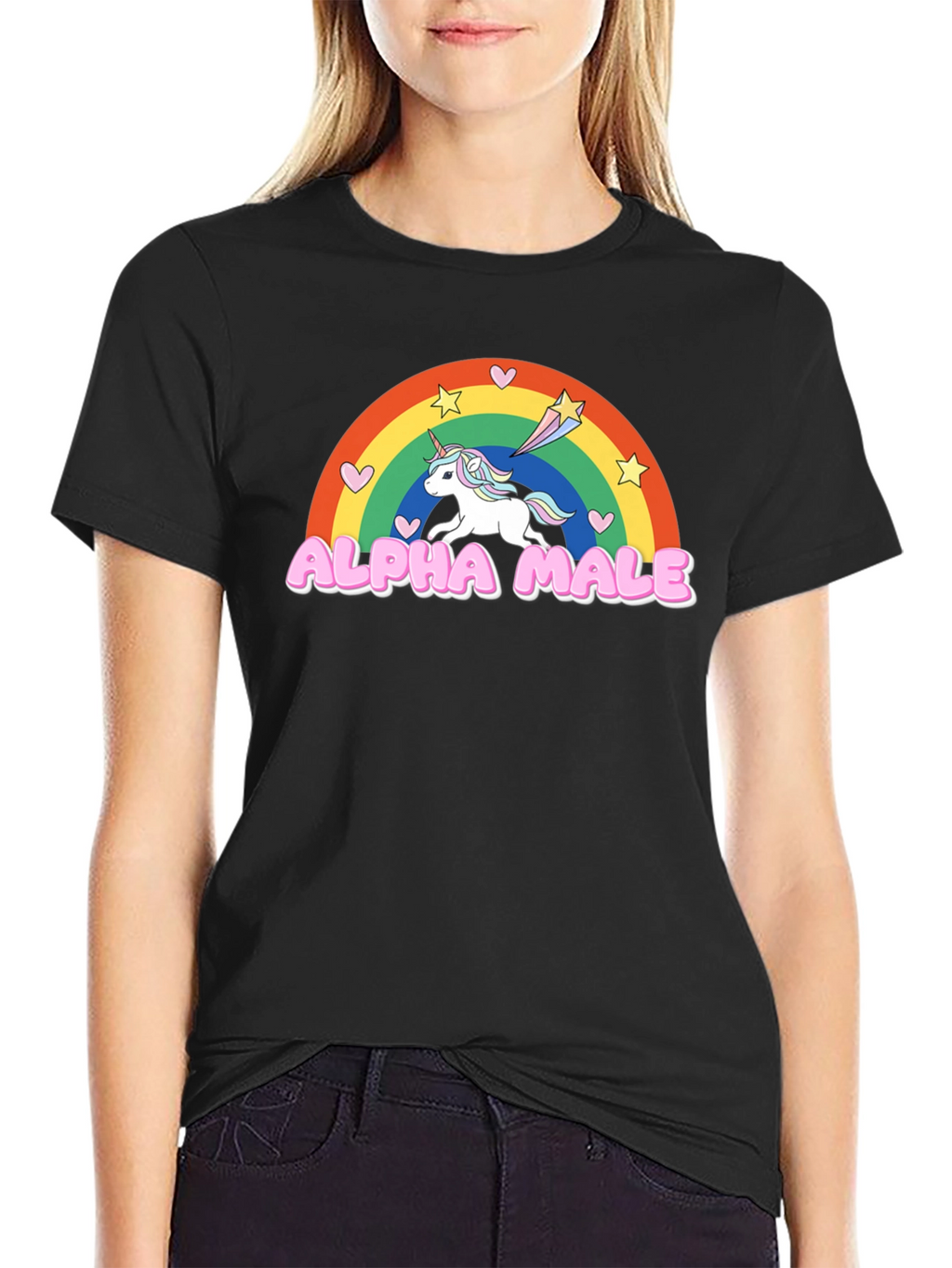 Alpha Male Unicorn Rainbow Graphic Tee