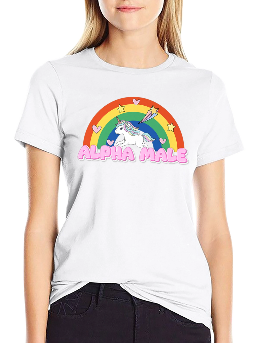 Alpha Male Unicorn Rainbow Graphic Tee