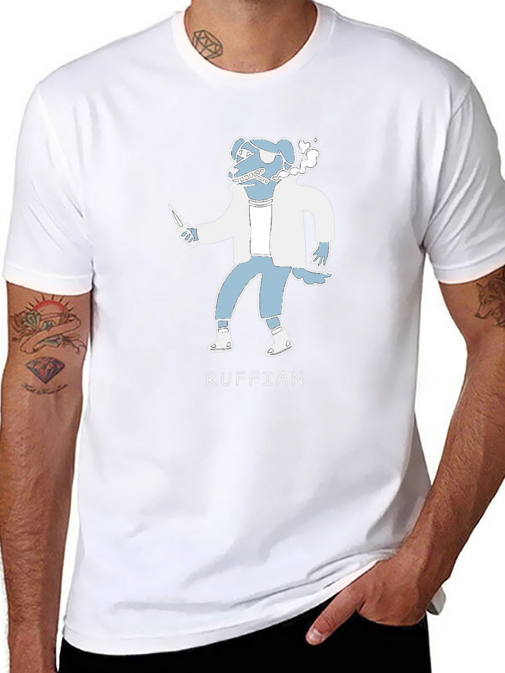 Ruffian Dog Cartoon T-Shirt