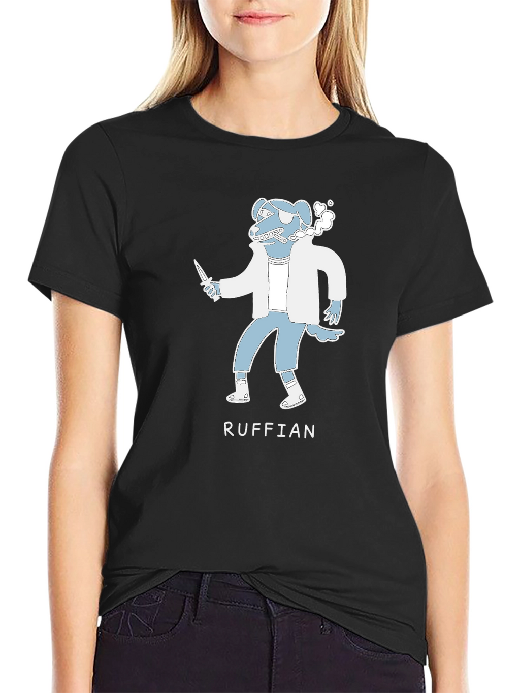 Ruffian Dog Cartoon T-Shirt