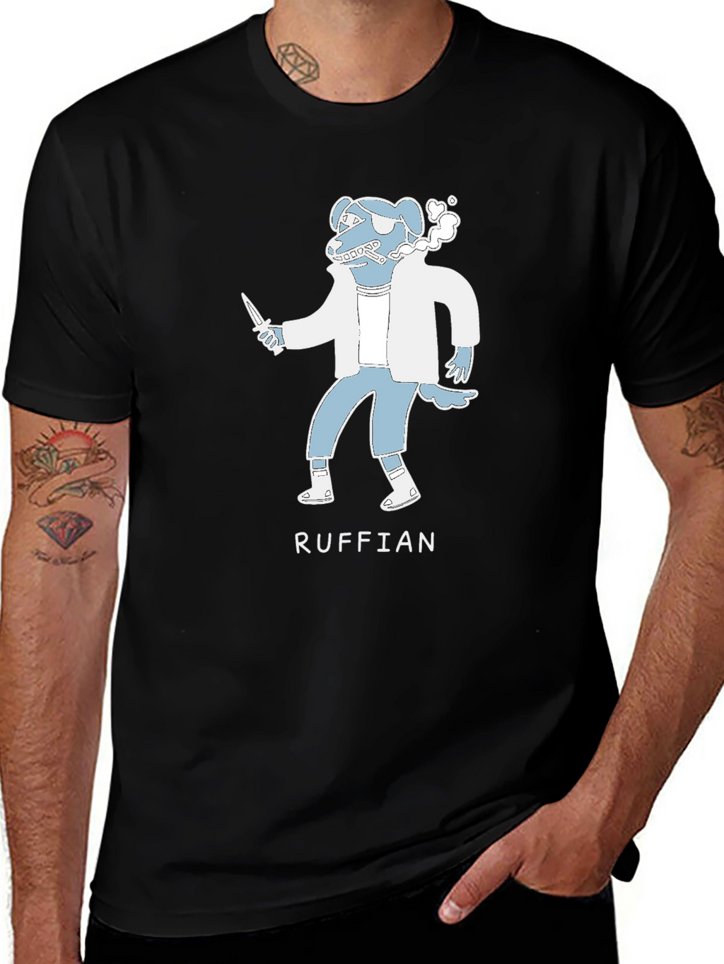 Ruffian Dog Cartoon T-Shirt