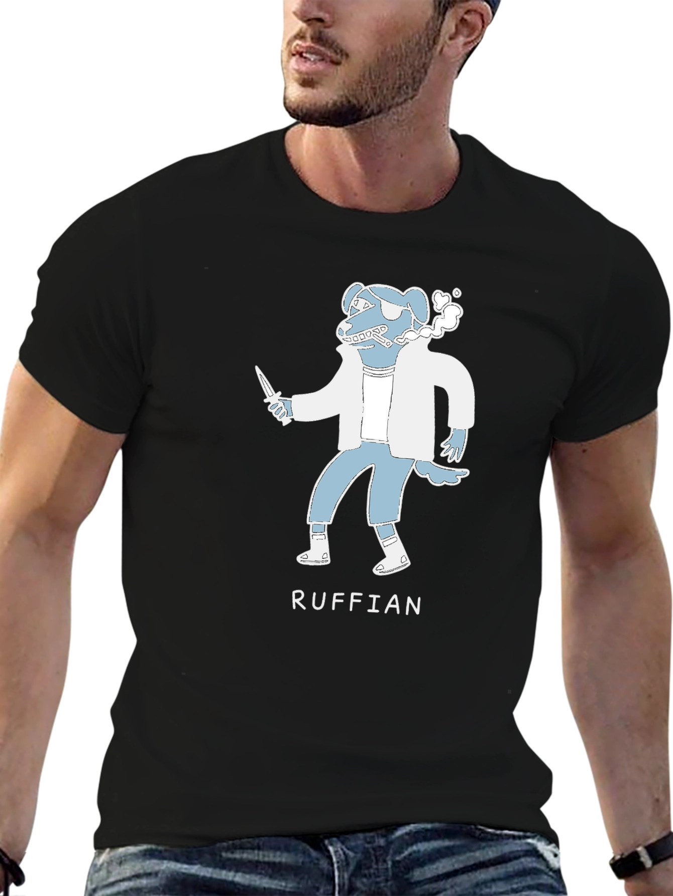 Ruffian Dog Cartoon T-Shirt