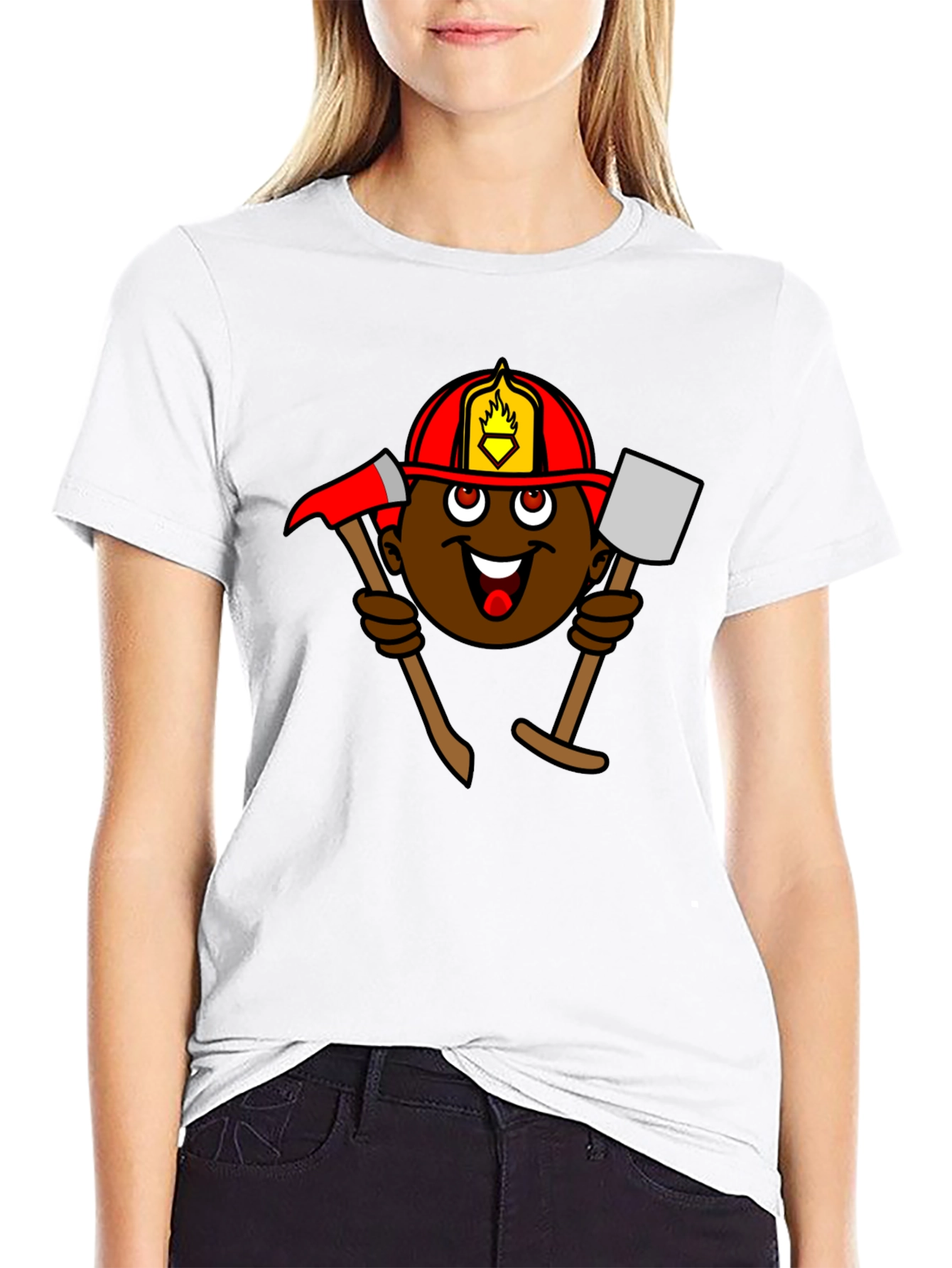 Cartoon Firefighter T-Shirt