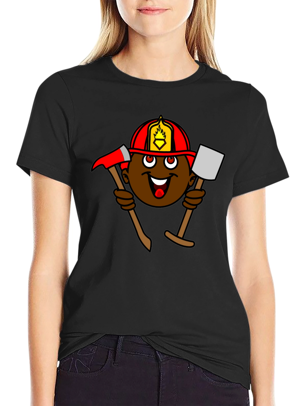 Cartoon Firefighter T-Shirt