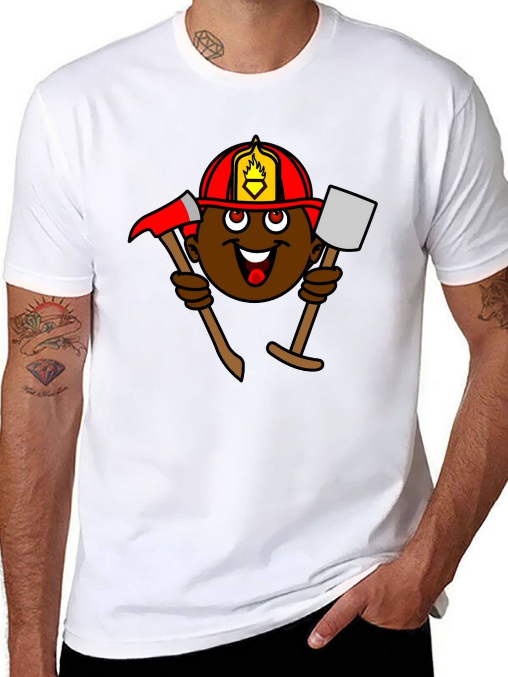 Cartoon Firefighter T-Shirt