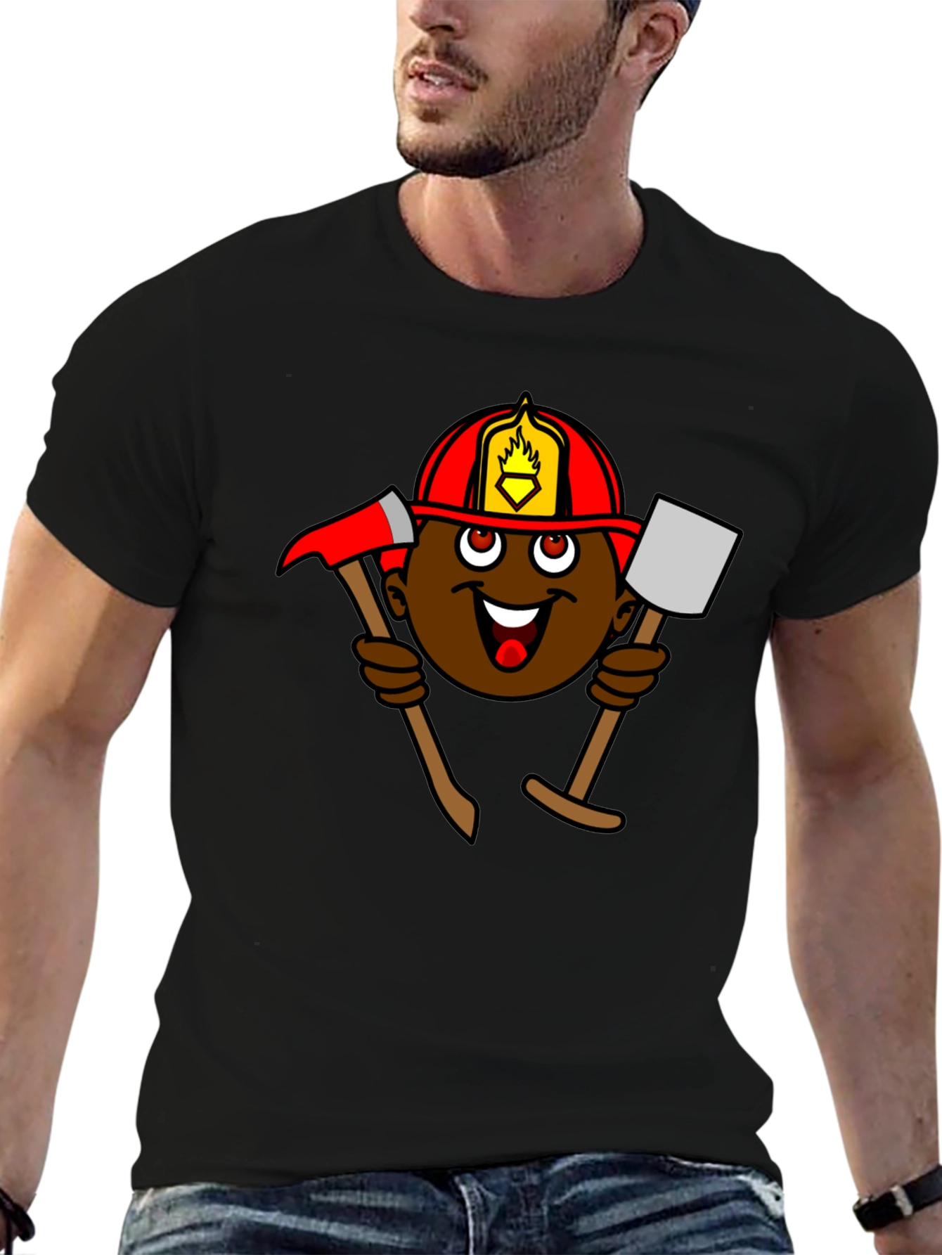 Cartoon Firefighter T-Shirt