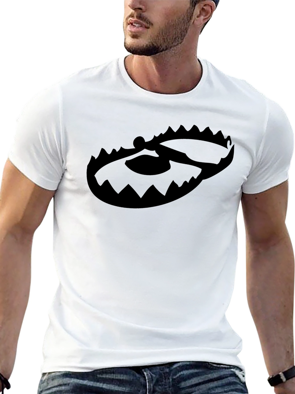 Black Graphic Tee - Bear Trap Design