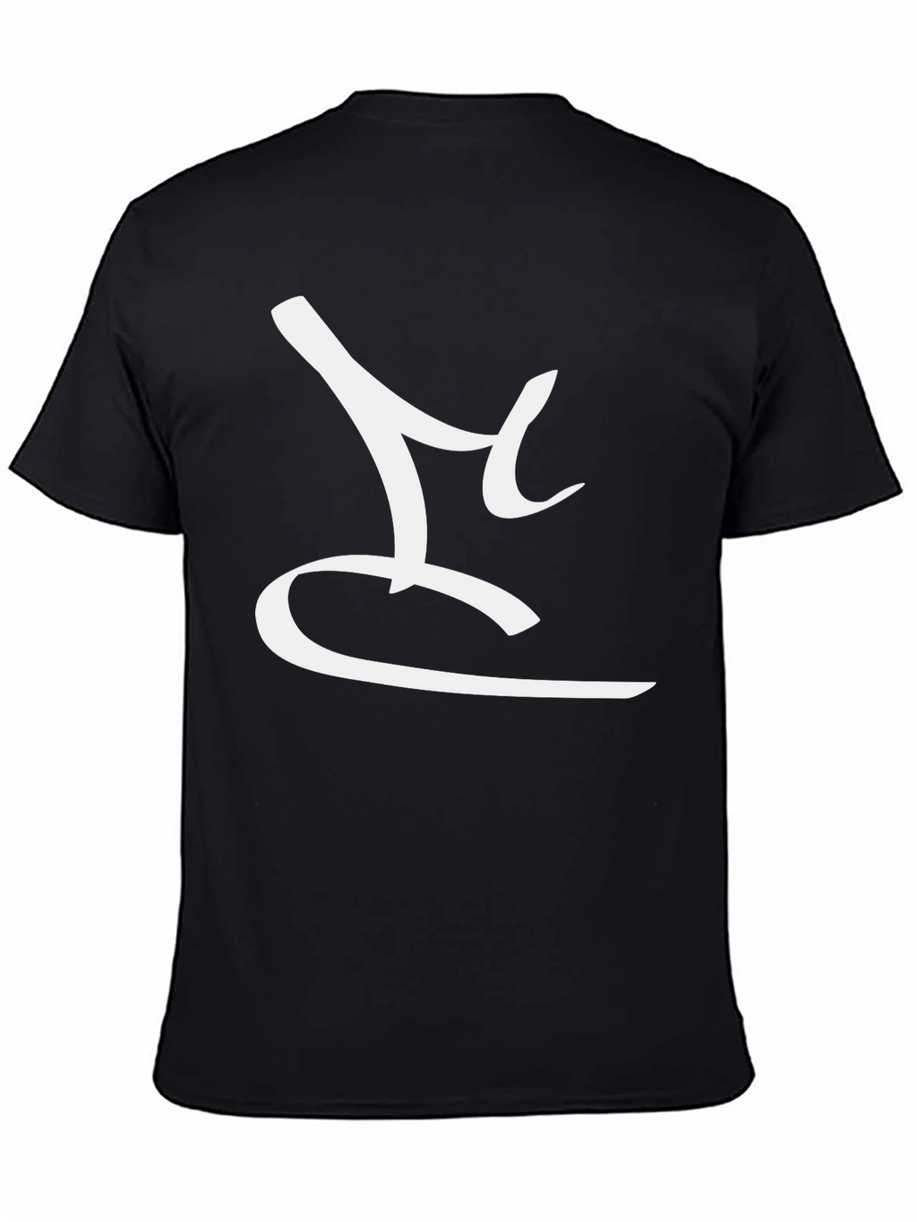 Stylish Black T-Shirt with Abstract White Design