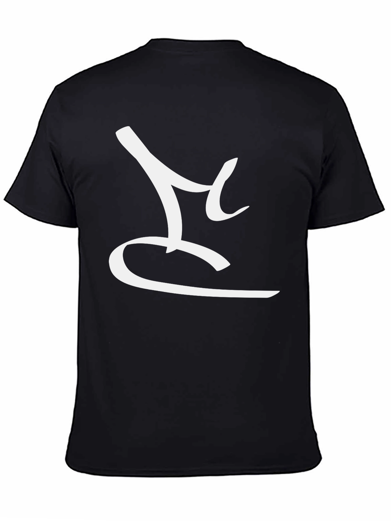 Stylish Black T-Shirt with Abstract White Design