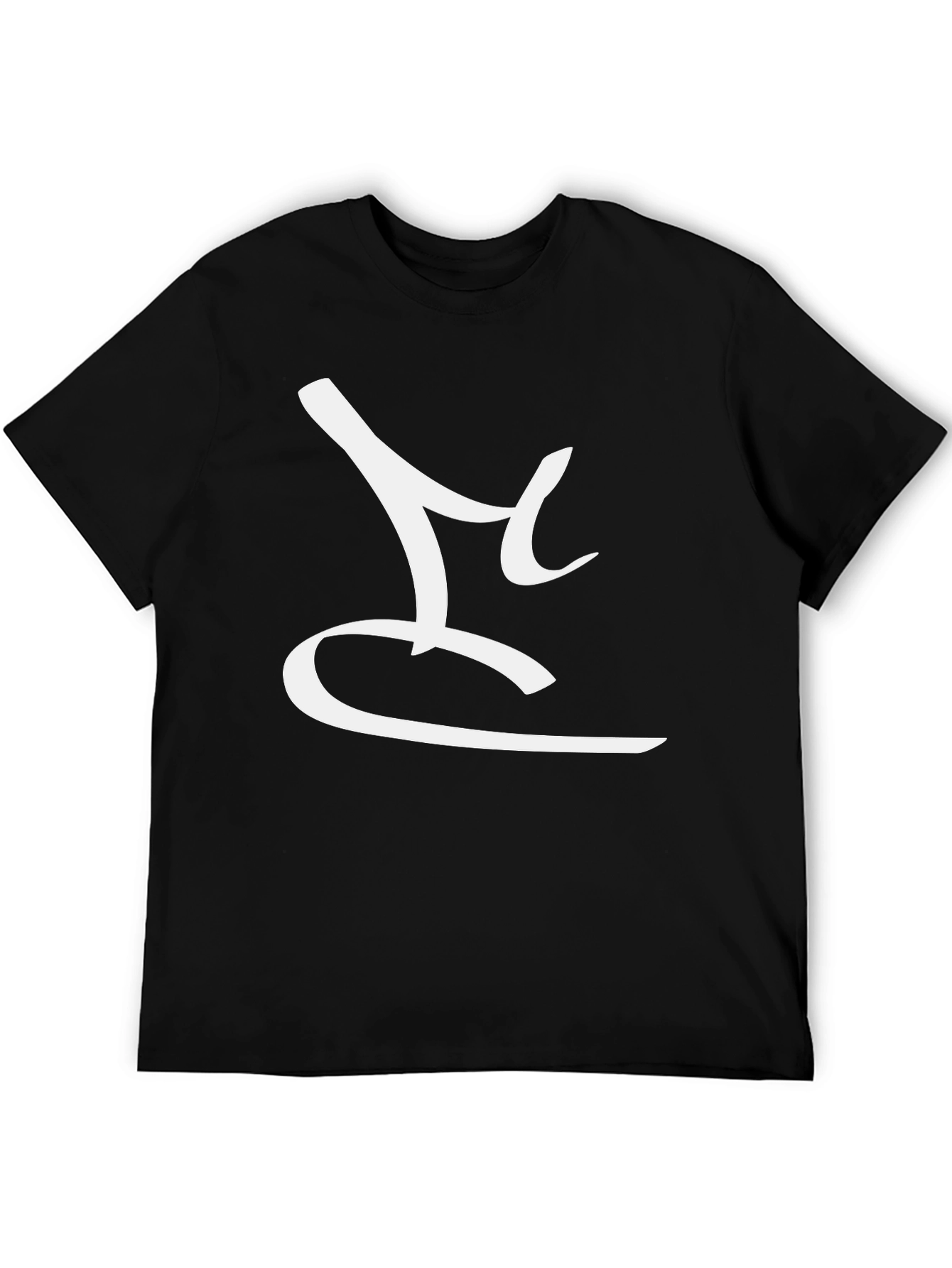 Stylish Black T-Shirt with Abstract White Design