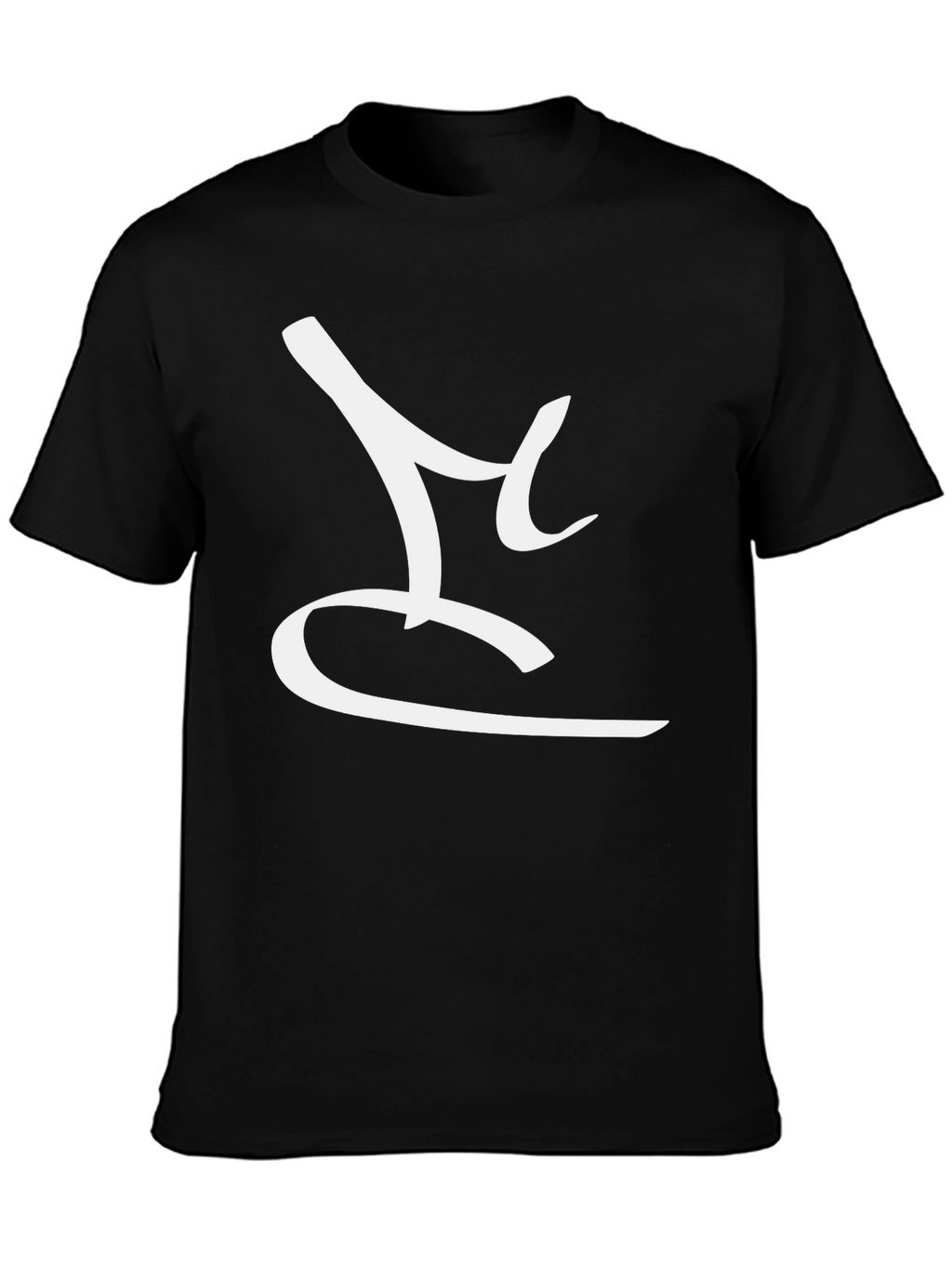 Stylish Black T-Shirt with Abstract White Design