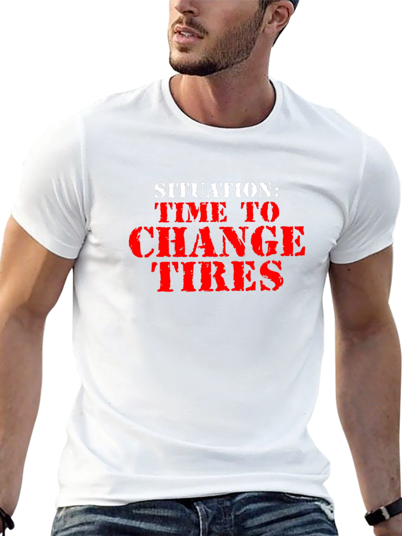 Time to Change Tires Black Graphic Tee