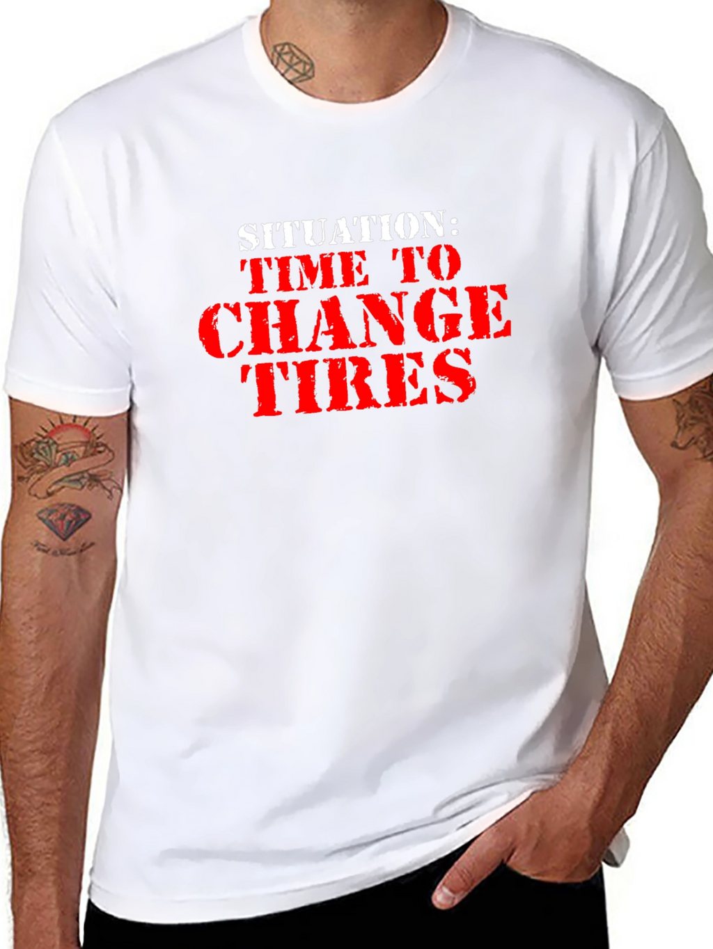 Time to Change Tires Black Graphic Tee