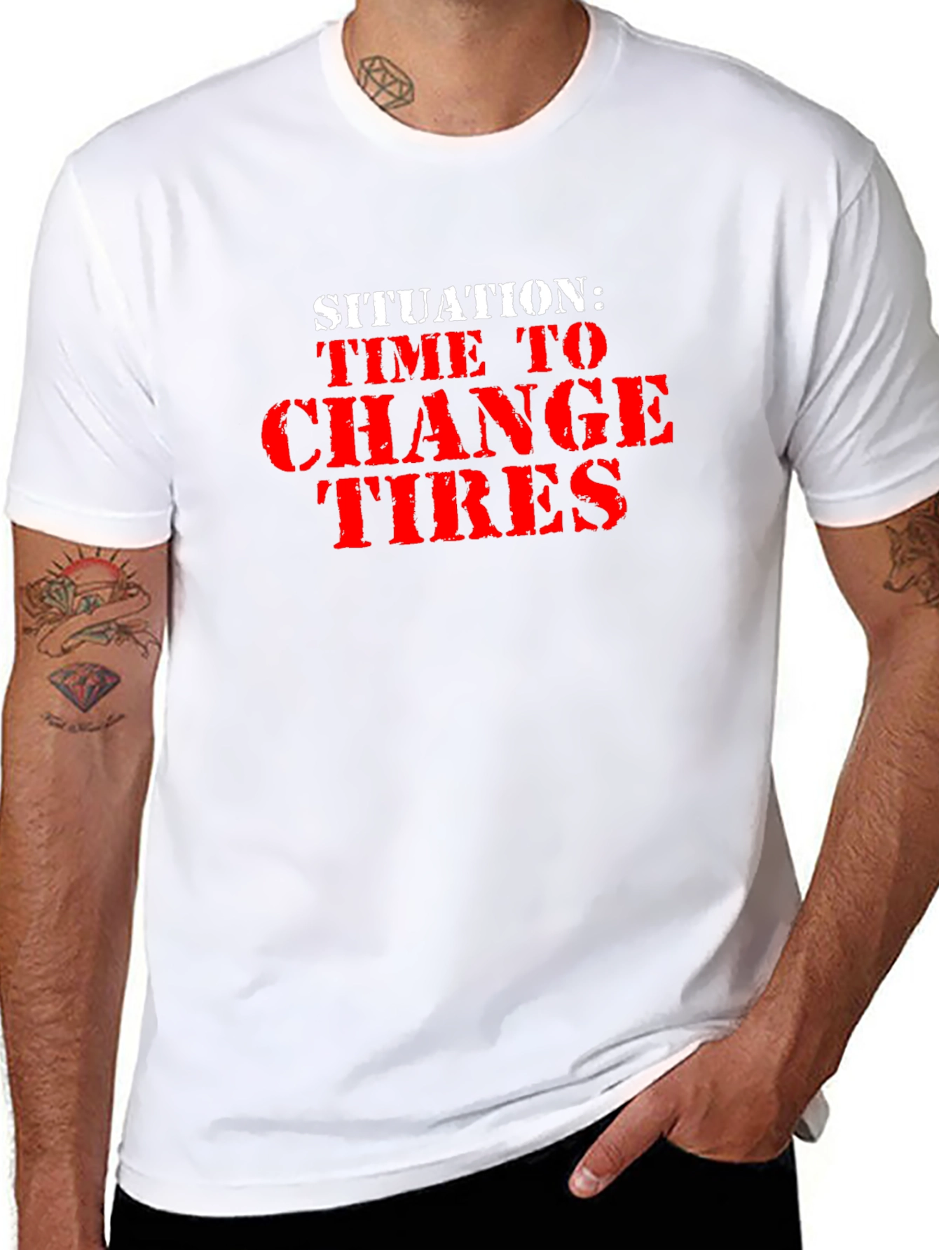 Time to Change Tires Black Graphic Tee