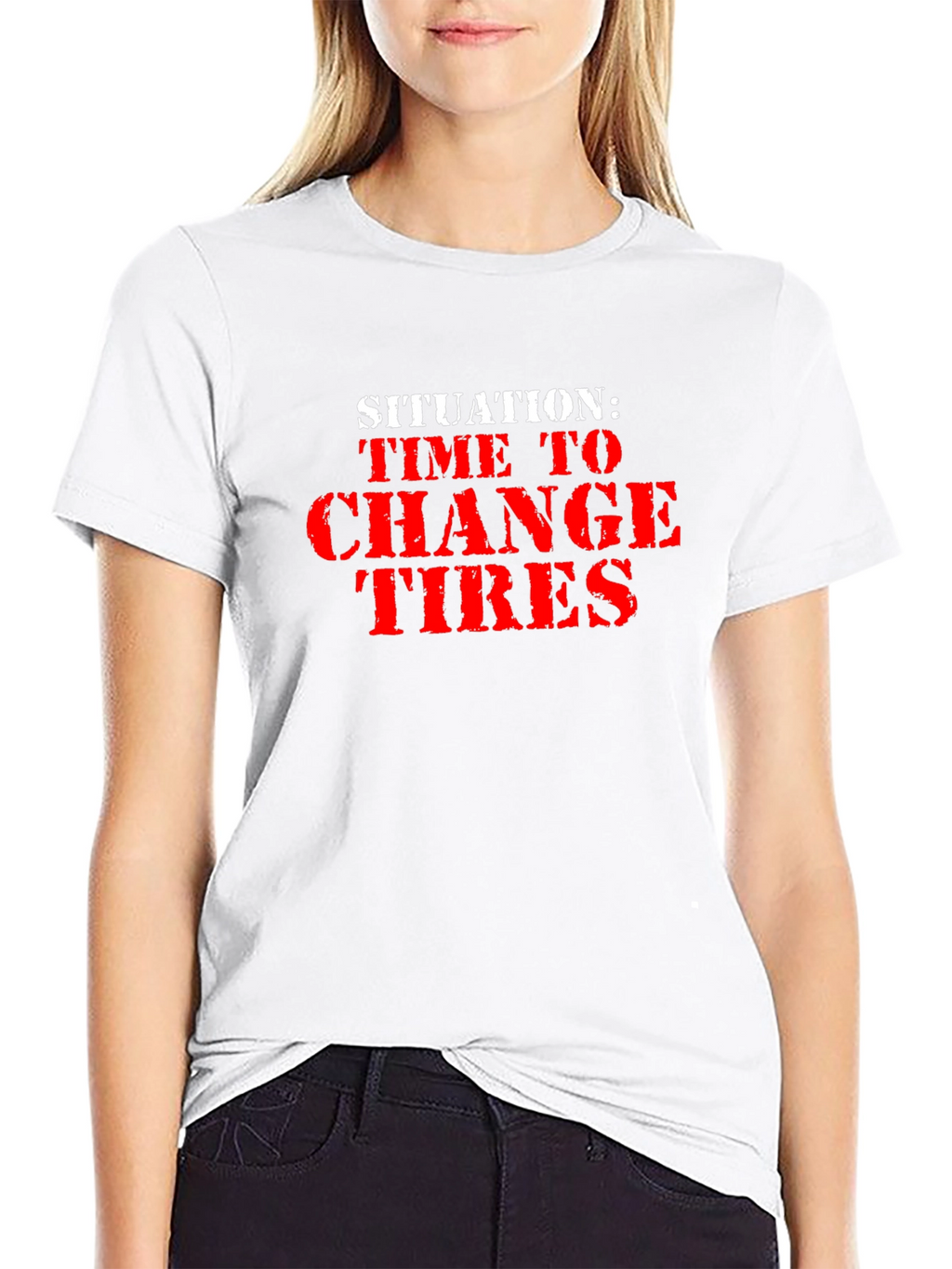 Time to Change Tires Black Graphic Tee