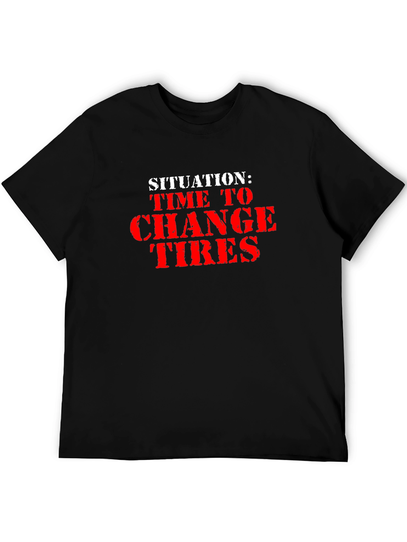 Time to Change Tires Black Graphic Tee