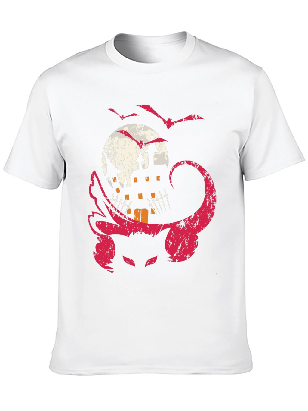 Halloween Cat & Haunted House Graphic Tee