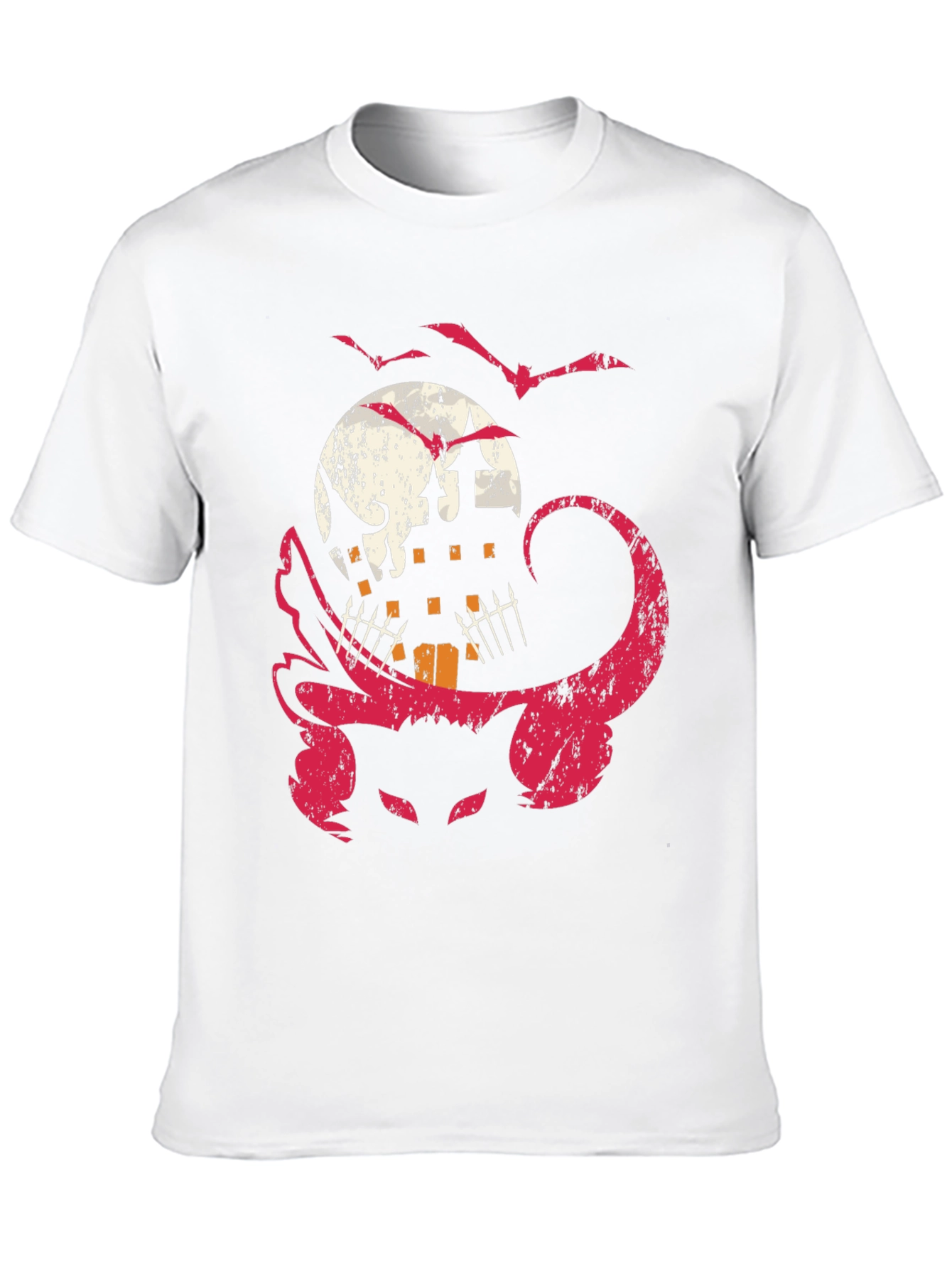Halloween Cat & Haunted House Graphic Tee