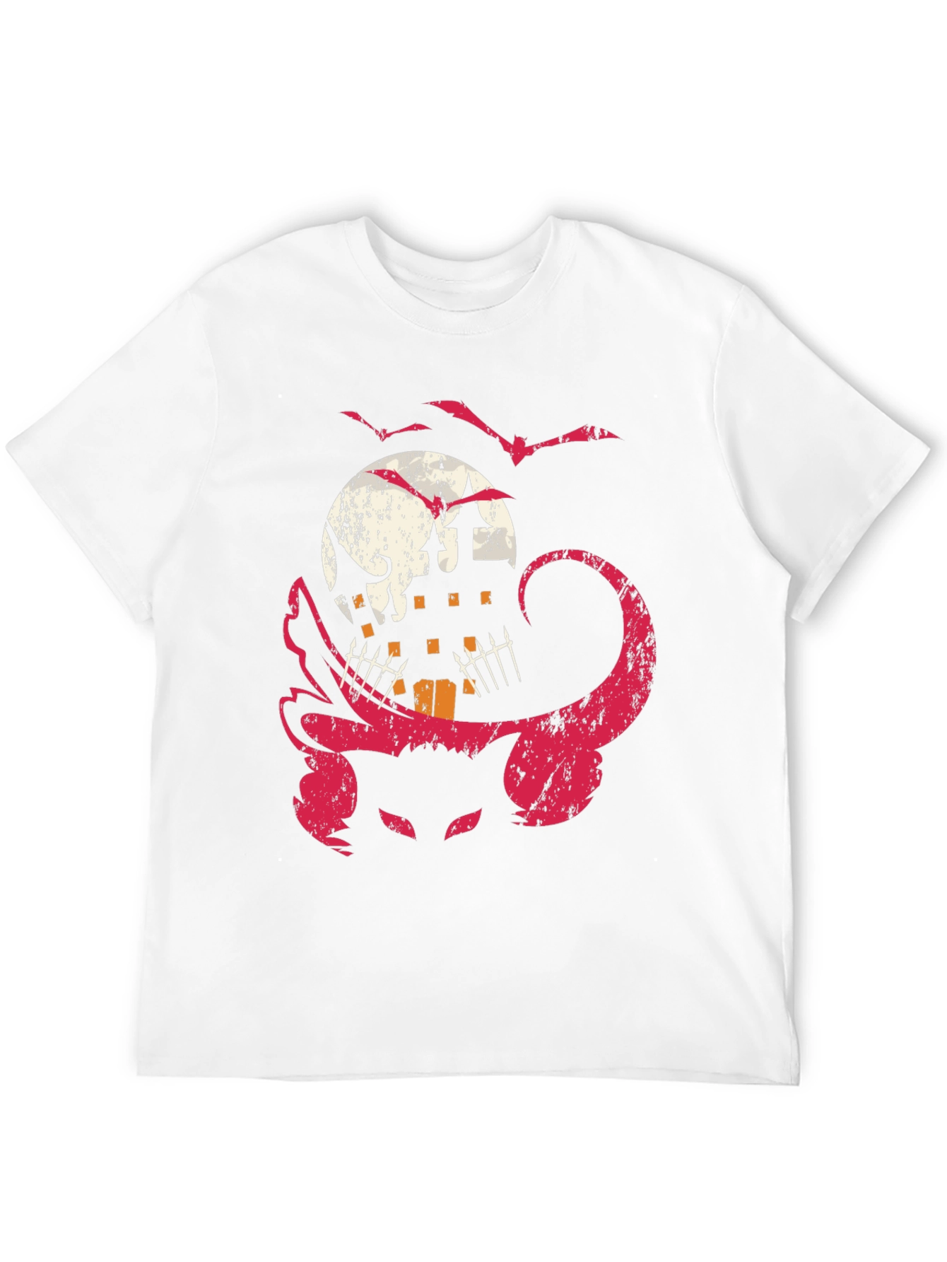 Halloween Cat & Haunted House Graphic Tee