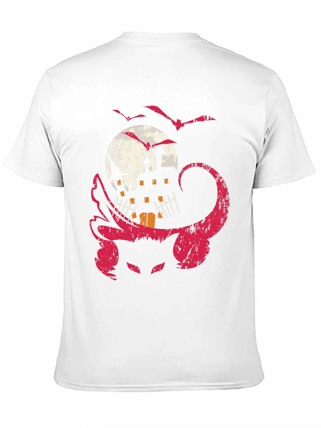 Halloween Cat & Haunted House Graphic Tee