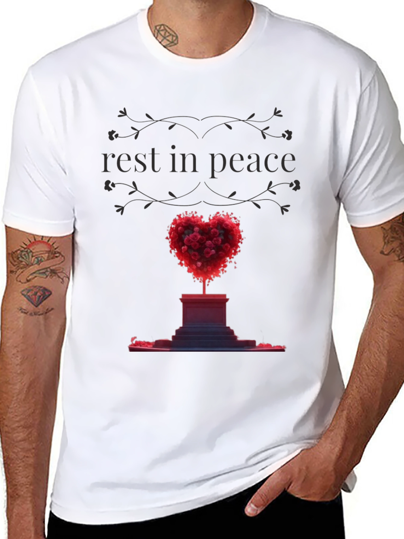 Rest In Peace Heart Memorial T-Shirt