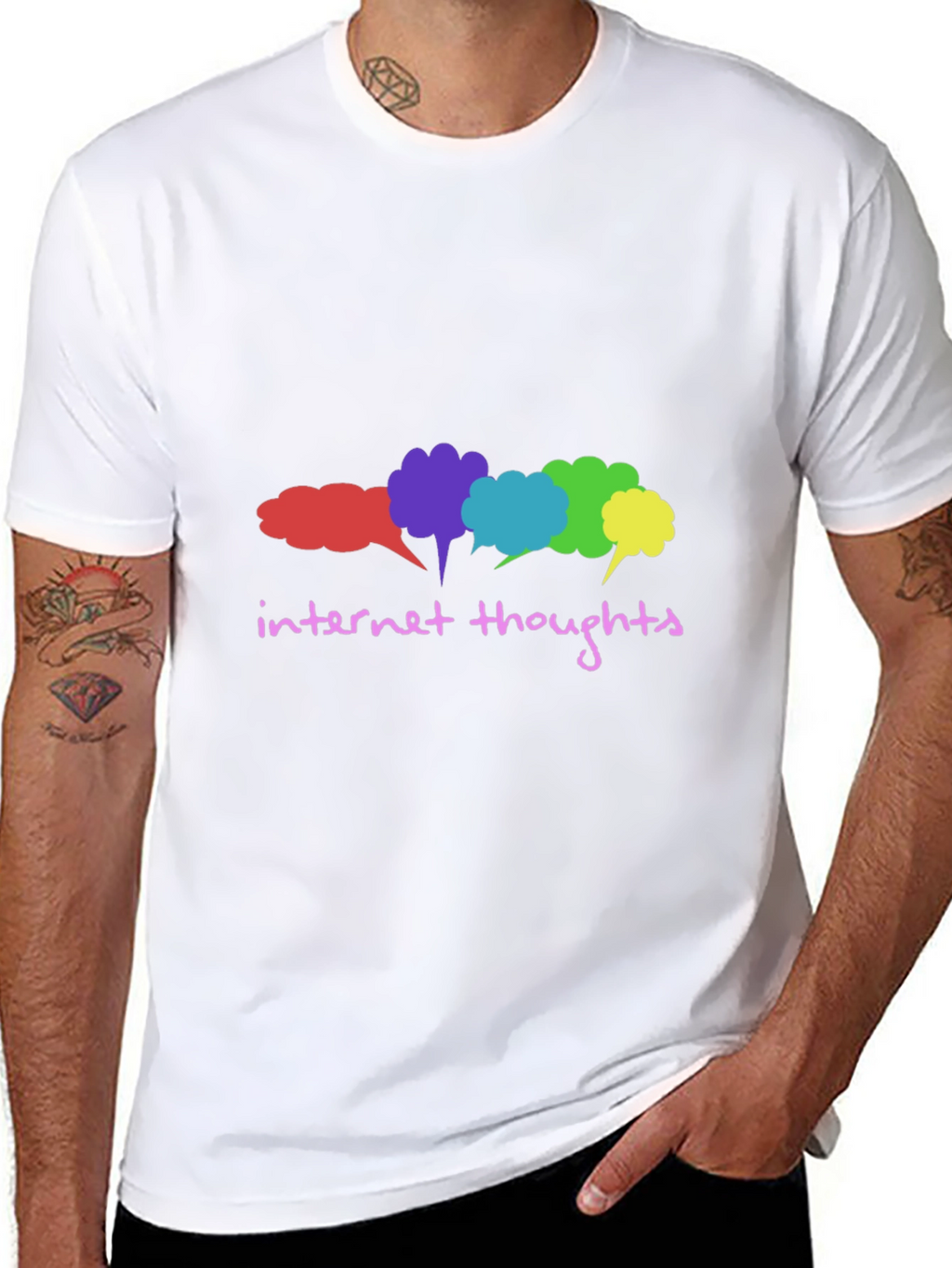 Internet Thoughts Graphic Tee - Trendy Black T-Shirt