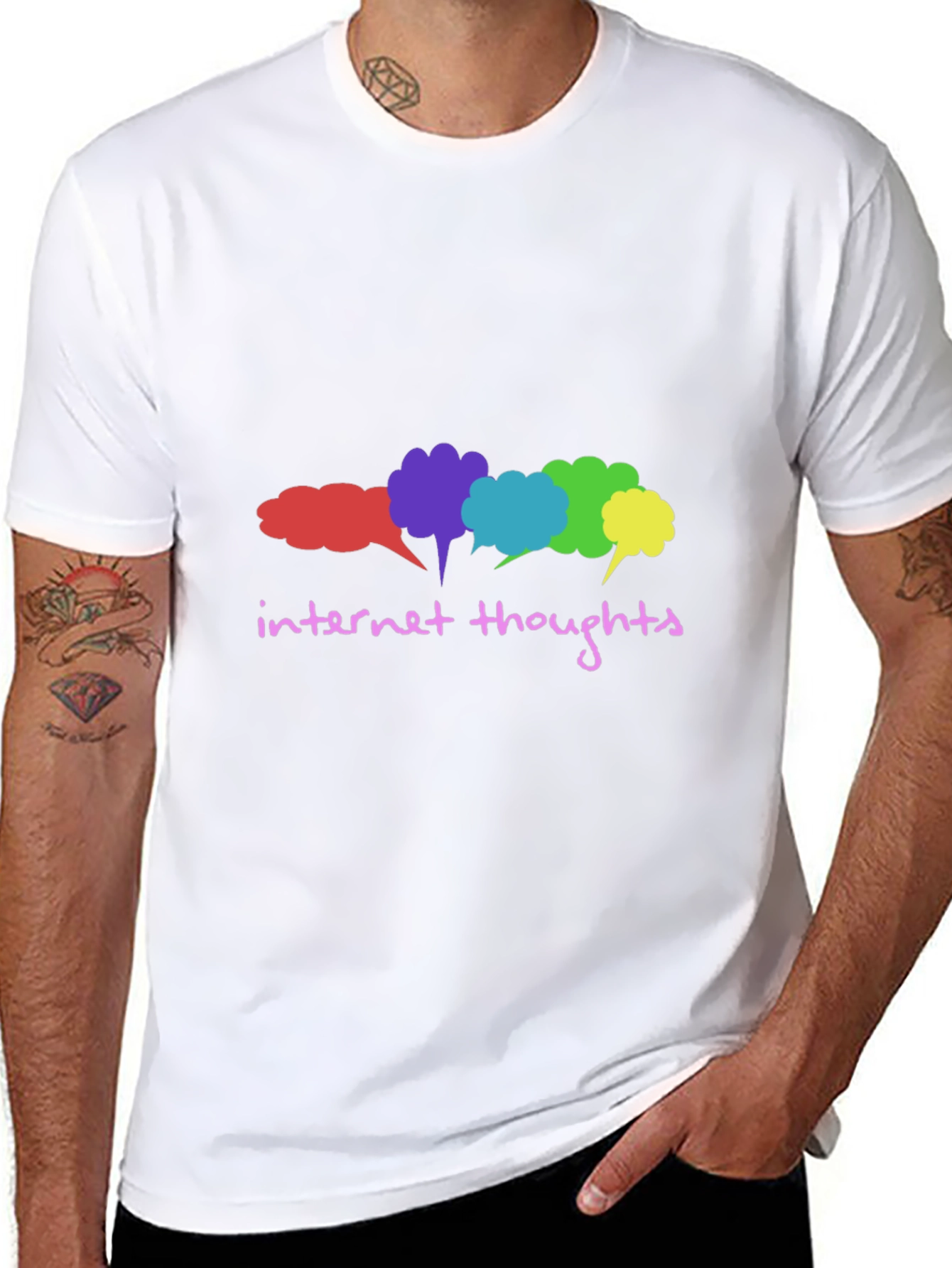 Internet Thoughts Graphic Tee - Trendy Black T-Shirt