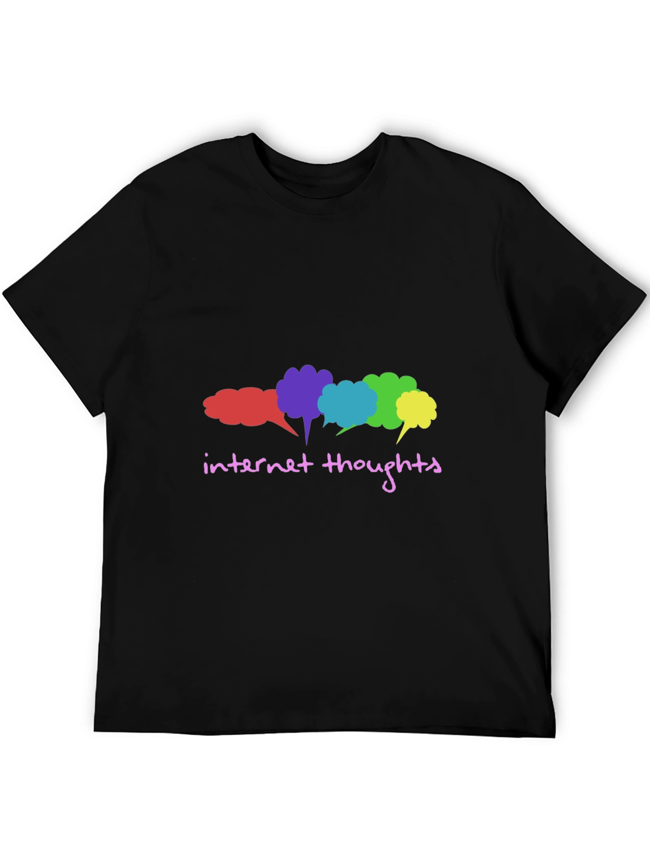 Internet Thoughts Graphic Tee - Trendy Black T-Shirt