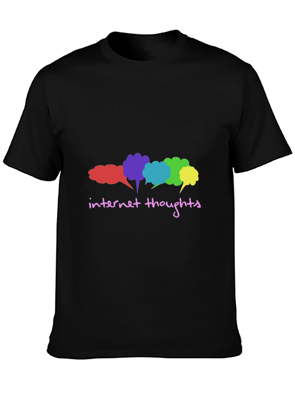 Internet Thoughts Graphic Tee - Trendy Black T-Shirt