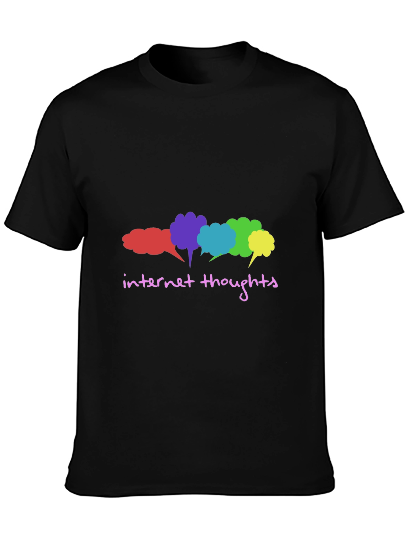 Internet Thoughts Graphic Tee - Trendy Black T-Shirt