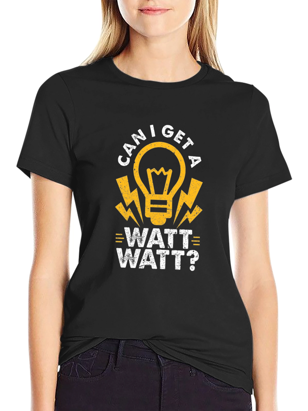 Can I Get A Watt Watt? Funny Electrician T-Shirt