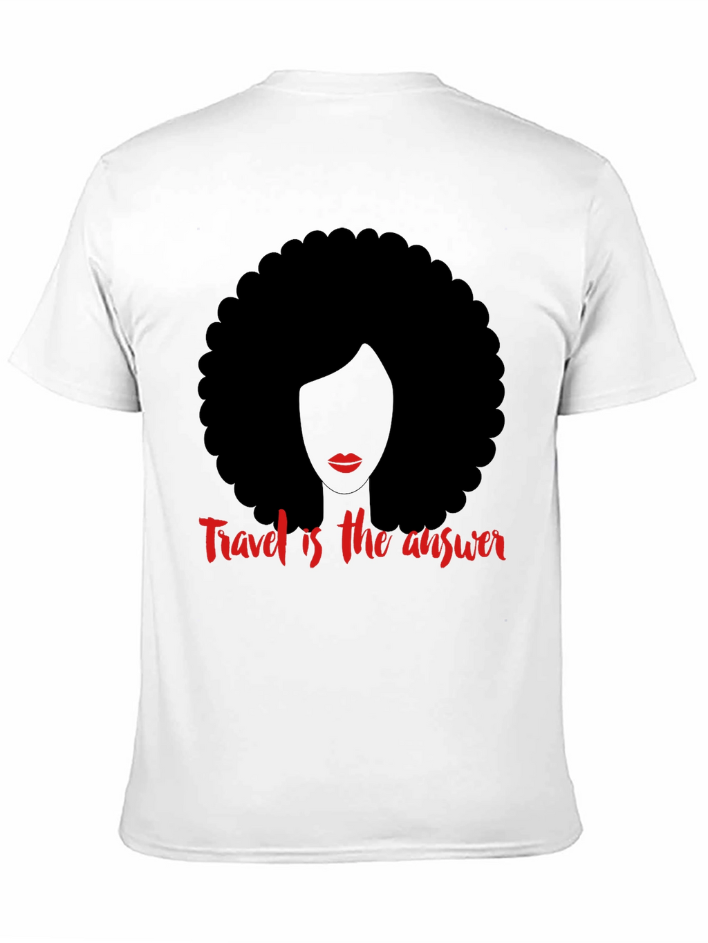Travel is the Answer T-Shirt Afro Woman Graphic Tee