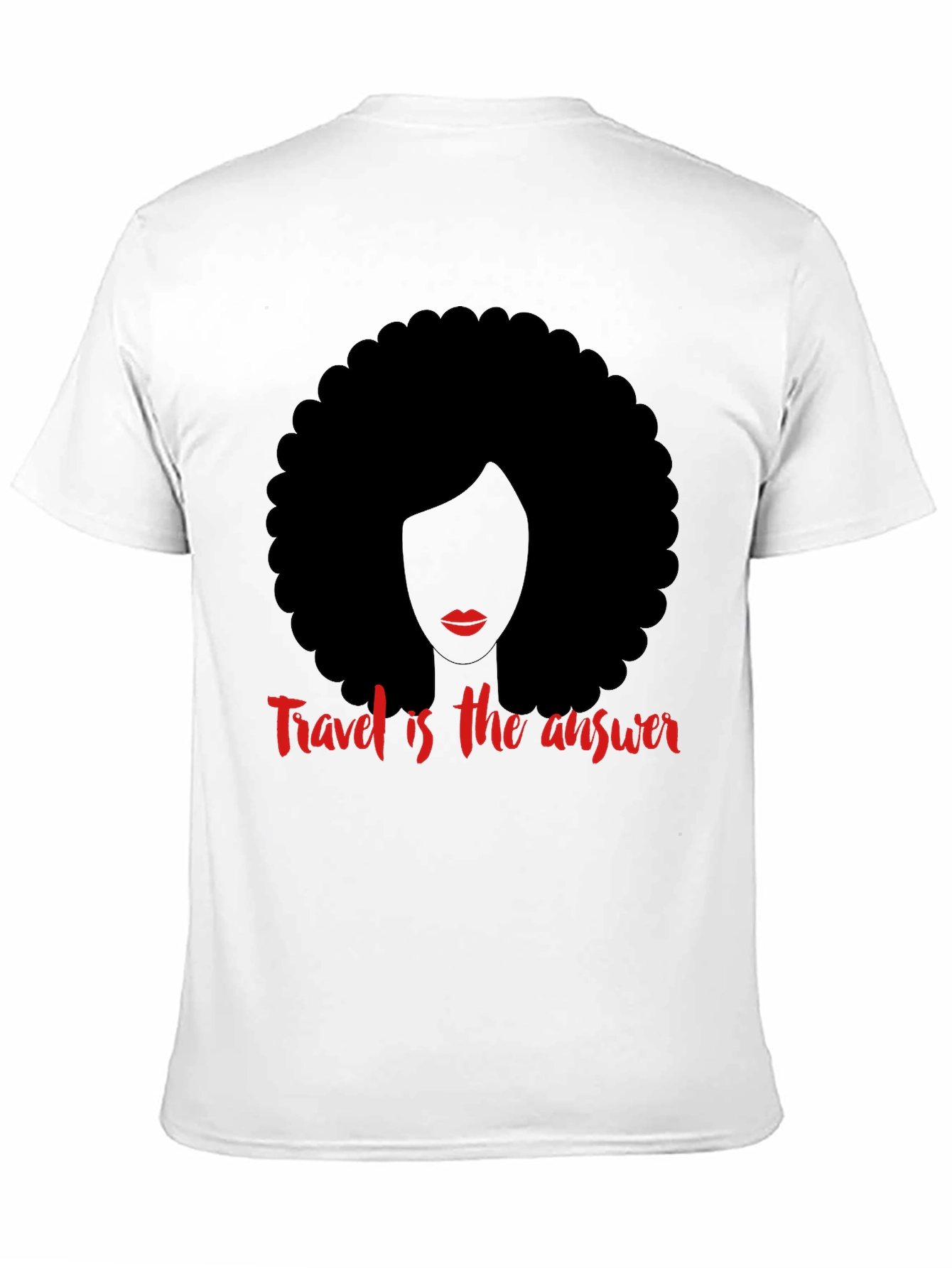 Travel is the Answer T-Shirt Afro Woman Graphic Tee