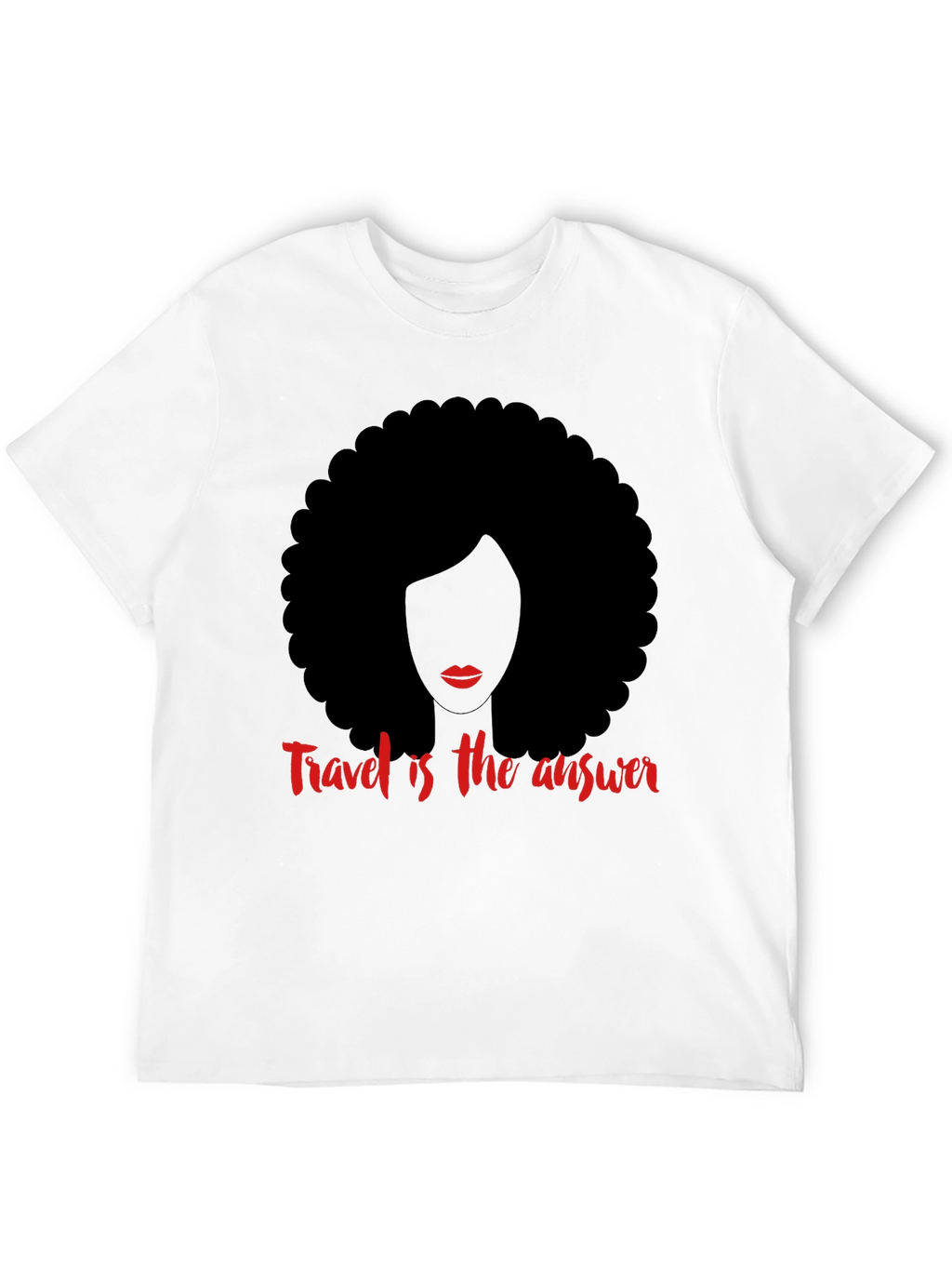 Travel is the Answer T-Shirt Afro Woman Graphic Tee