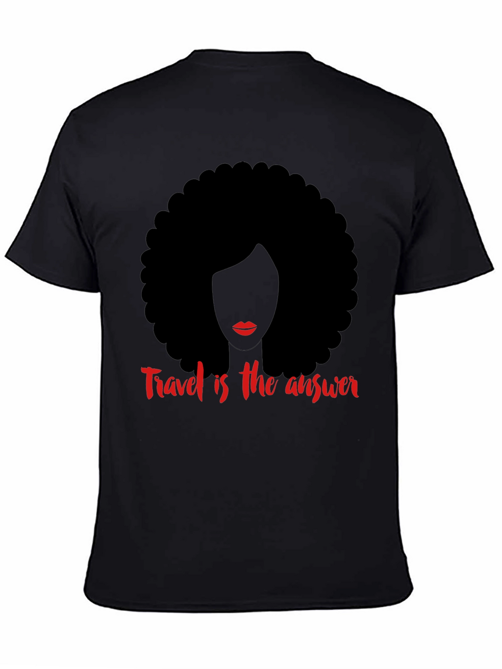 Travel is the Answer T-Shirt Afro Woman Graphic Tee