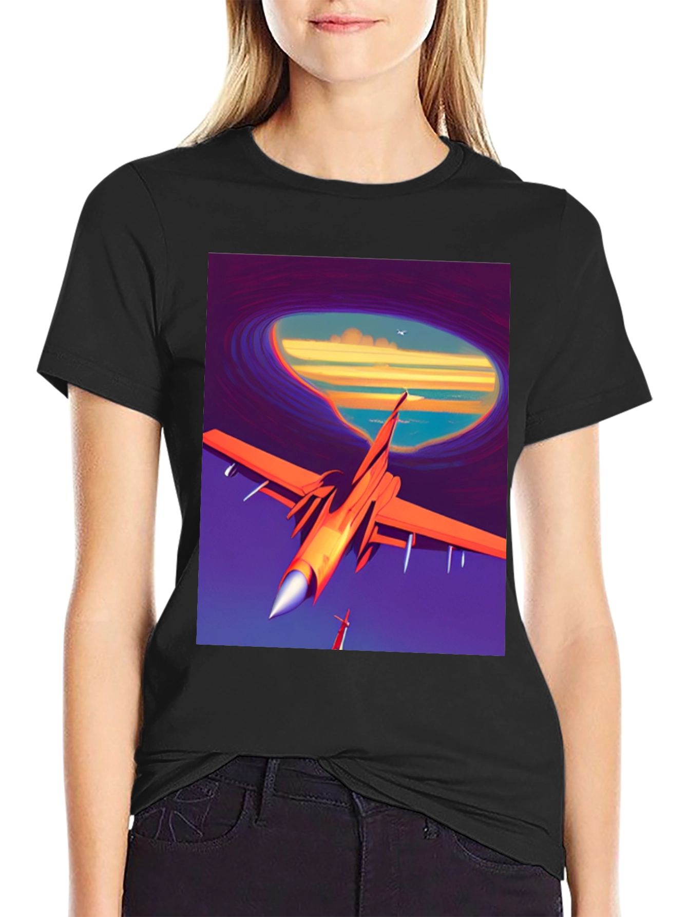 Retro Airplane T-Shirt - Artistic Aviation Tee