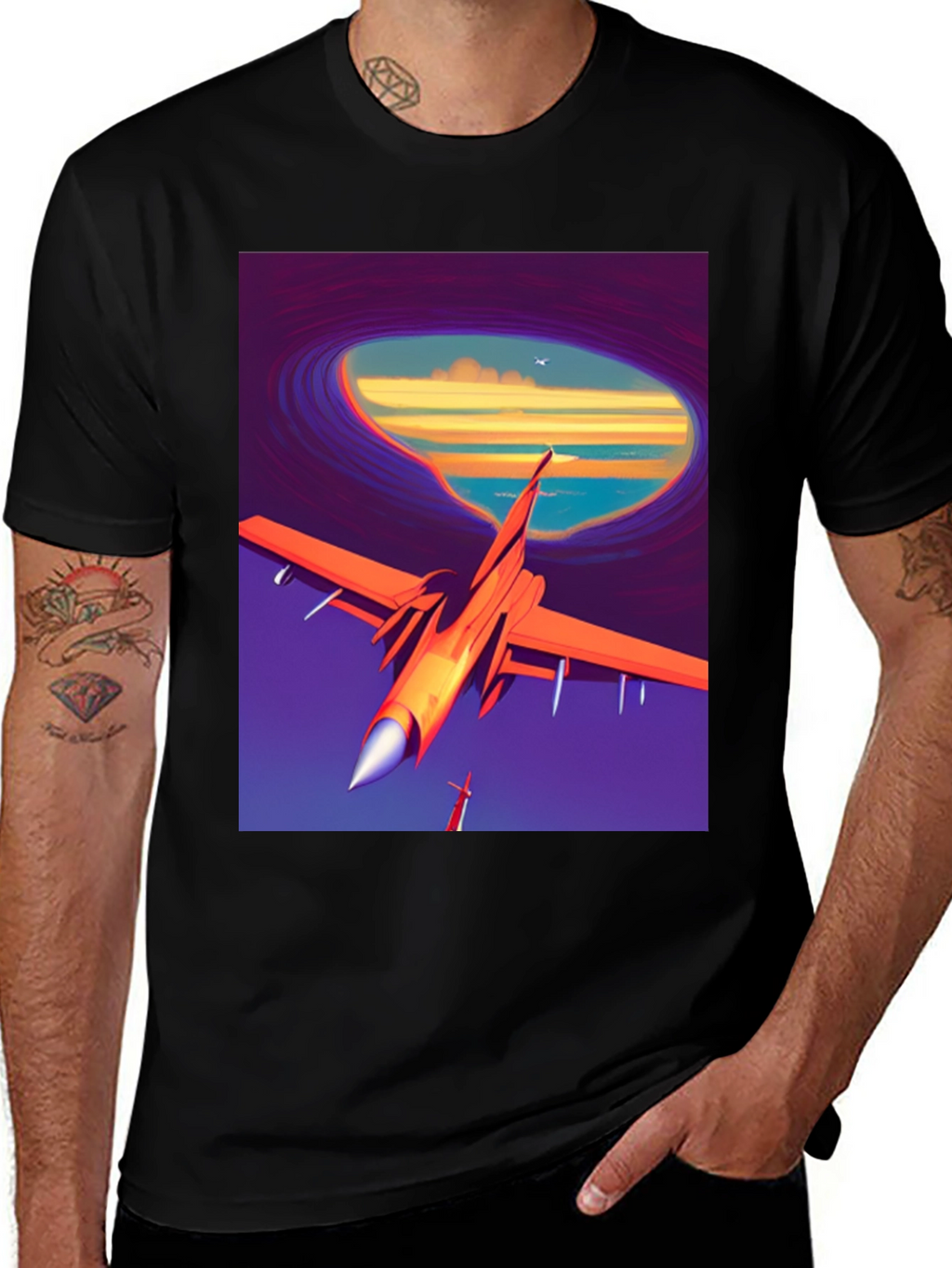 Retro Airplane T-Shirt - Artistic Aviation Tee