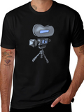 Retro Cartoon Camera T-Shirt - Black